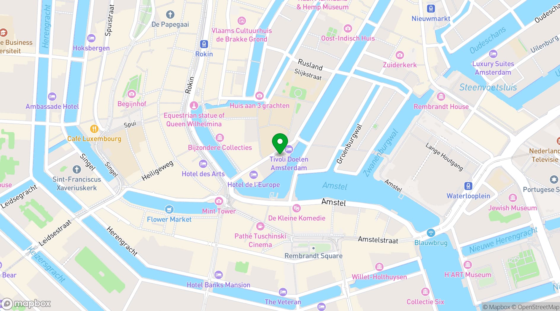 Map showing Café de Jaren