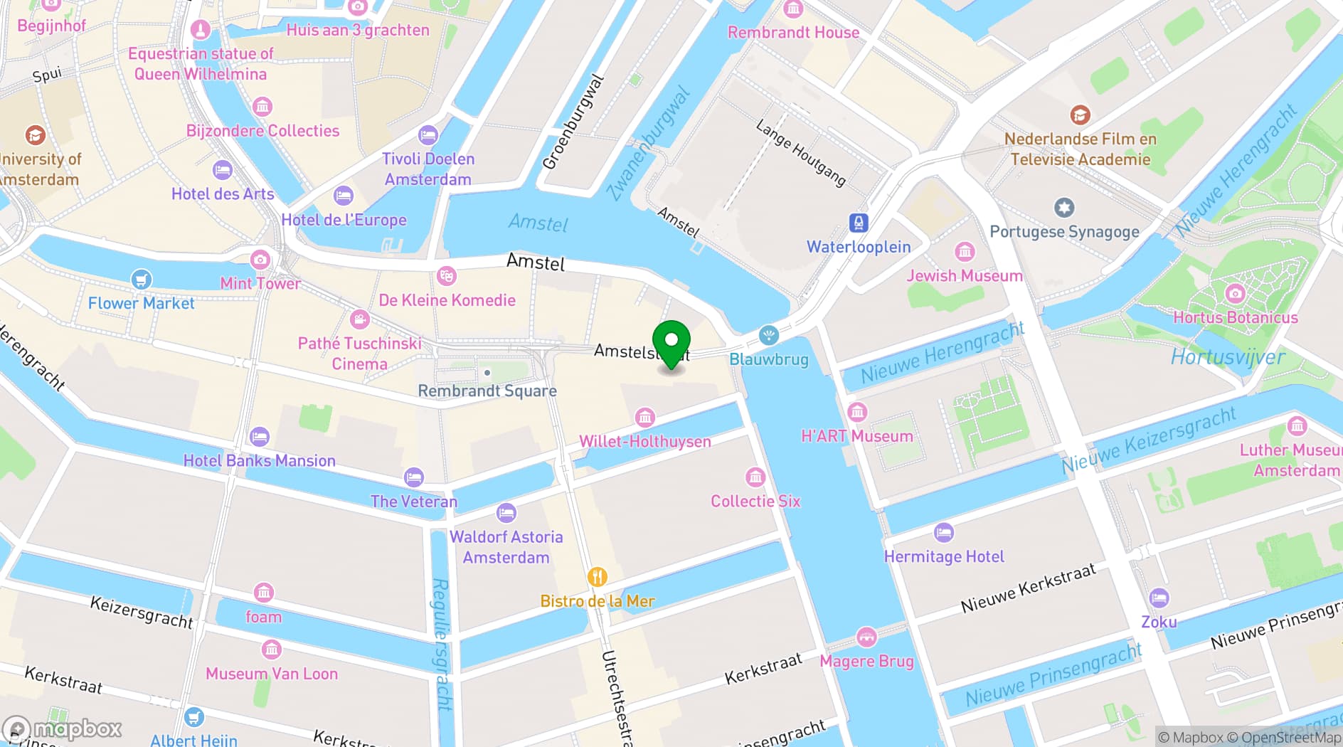 Map showing Air Amsterdam