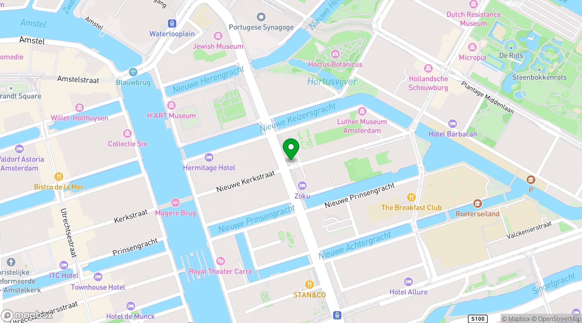 Map showing Hotel Zoku