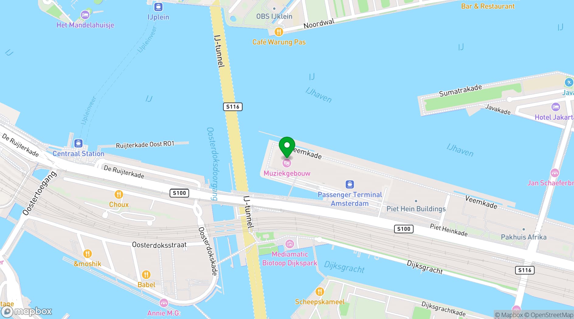 Map showing Muziekgebouw