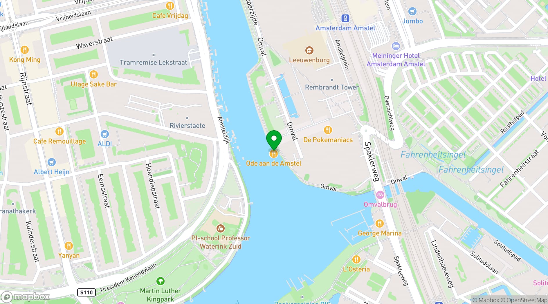Map showing Ode aan de Amstel
