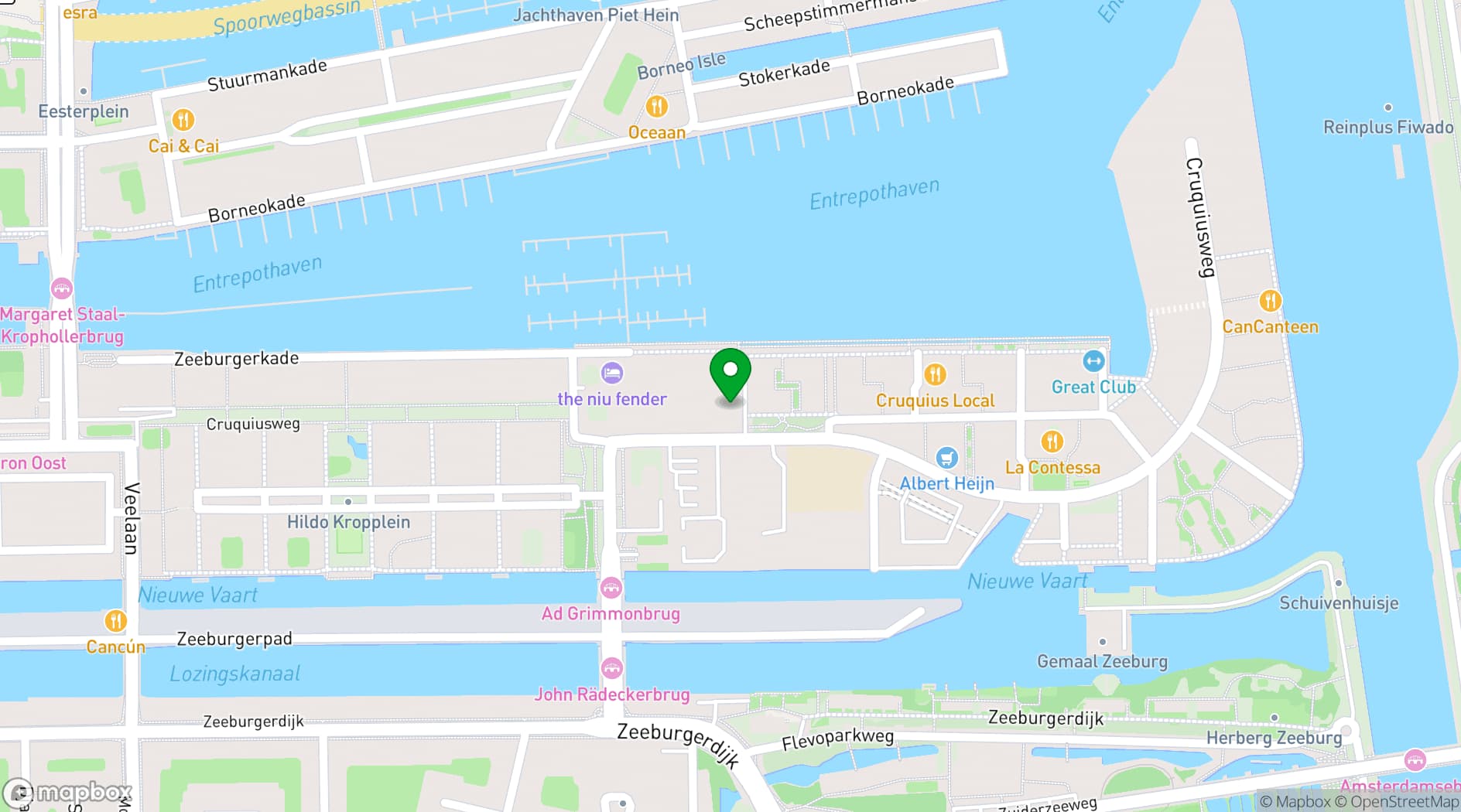 Map showing The Harbour Club Amsterdam Zuid