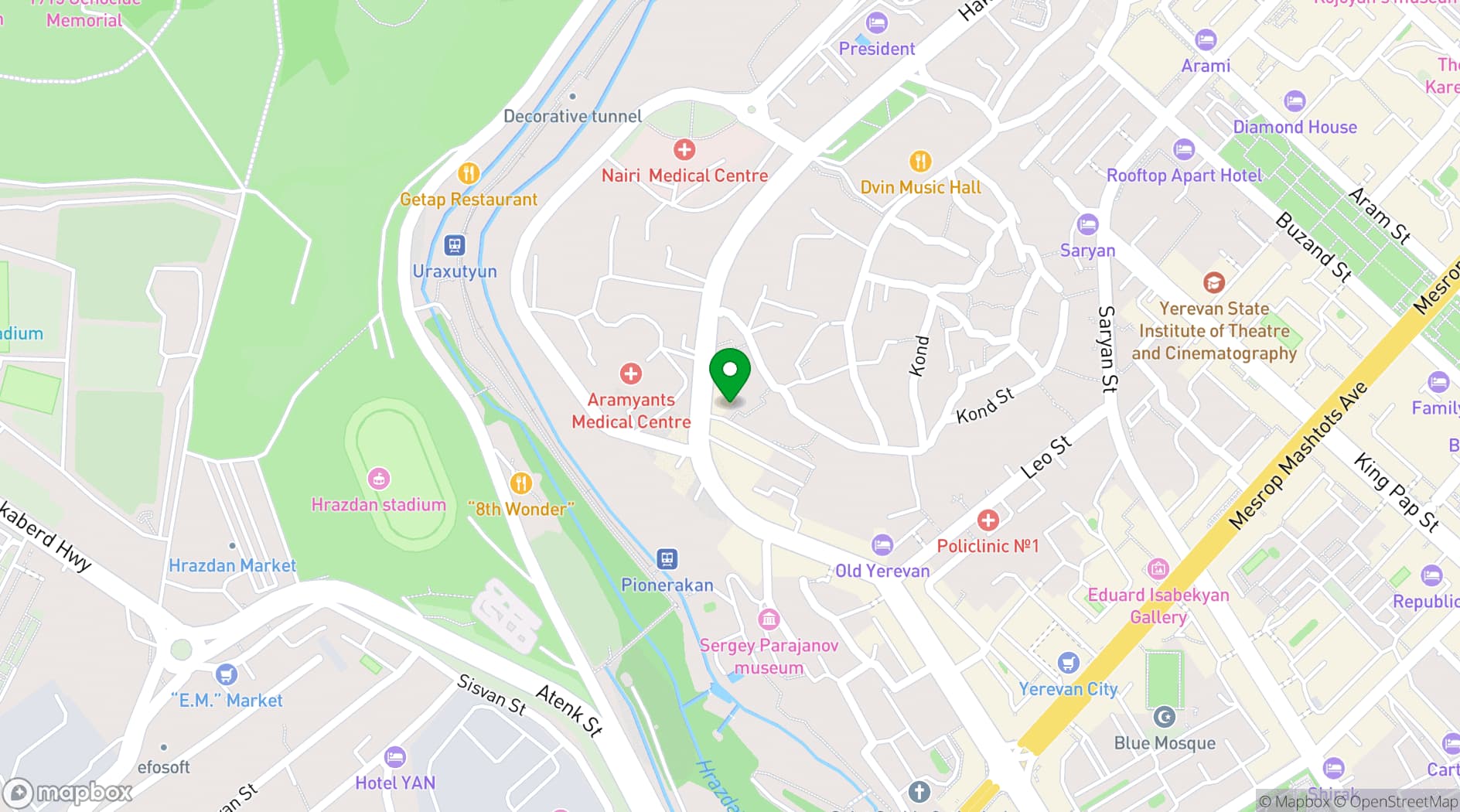 Map showing Seven Visions Resort & Places, The Dvin