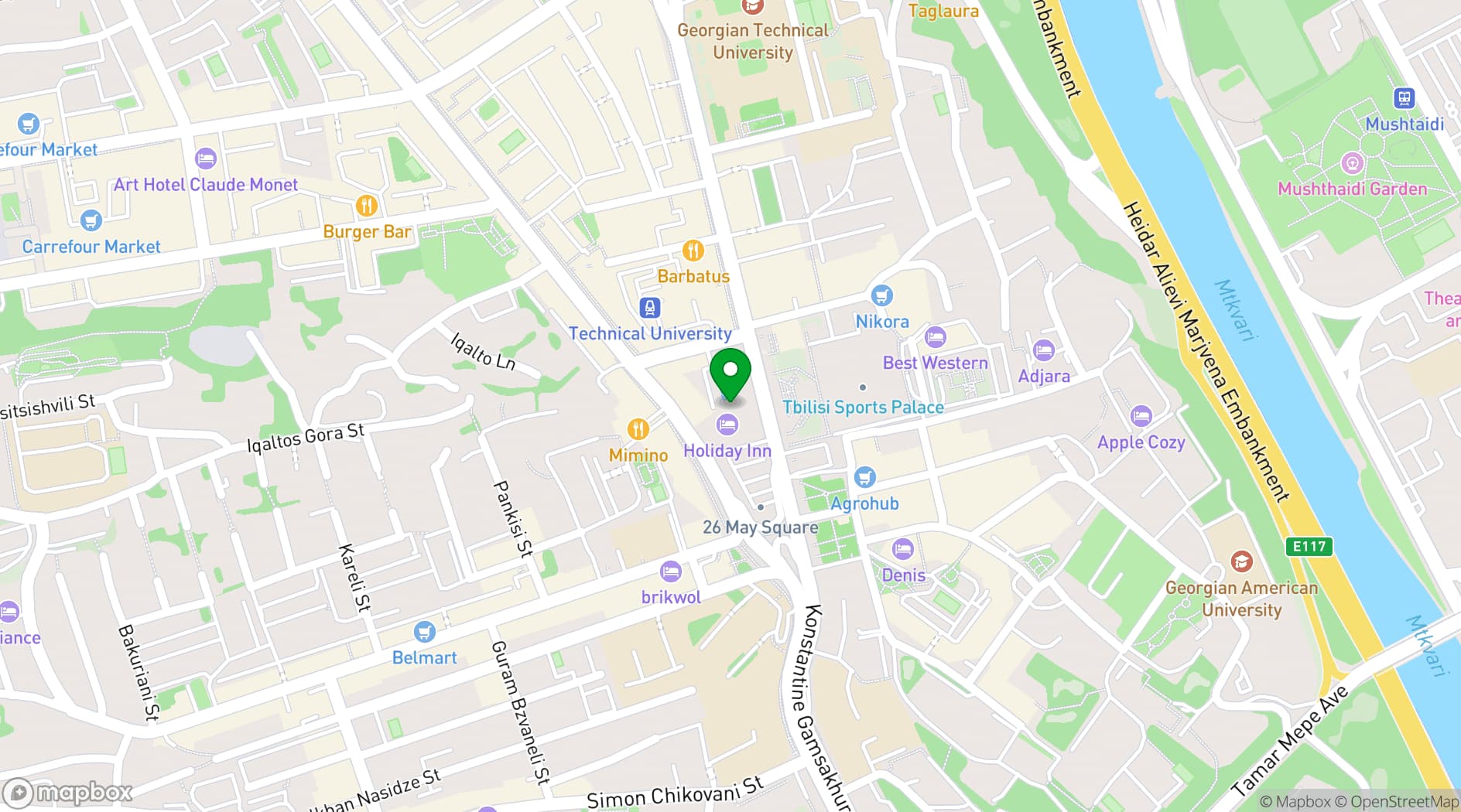 Map showing Holiday Inn Tbilisi