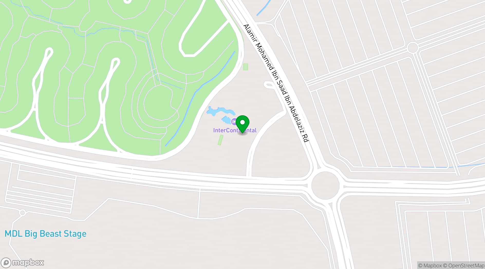 Map showing InterContinental Durrat Al Riyadh Resort & Spa, an IHG Hotel