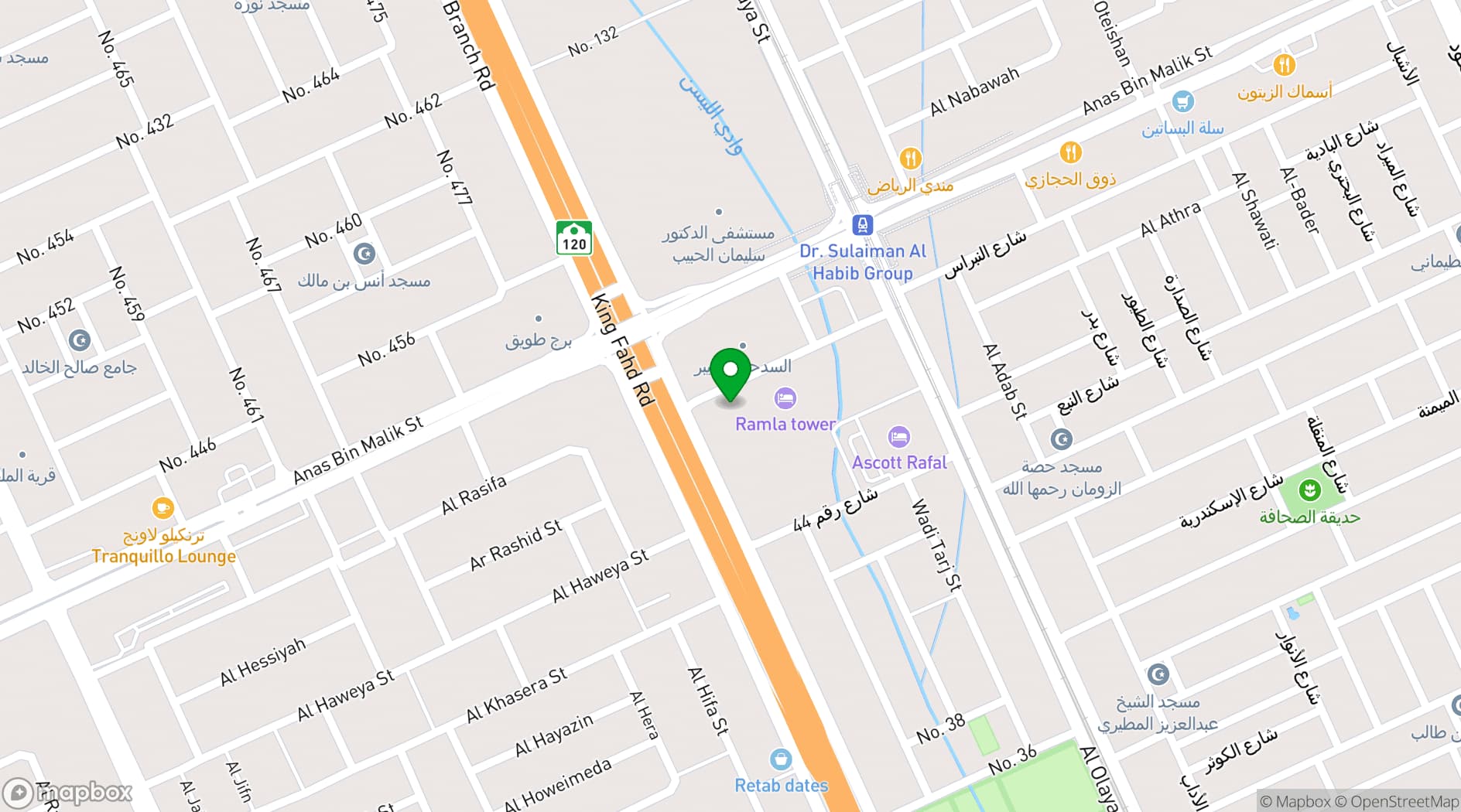 Map showing Fairmont Ramla Serviced Residences