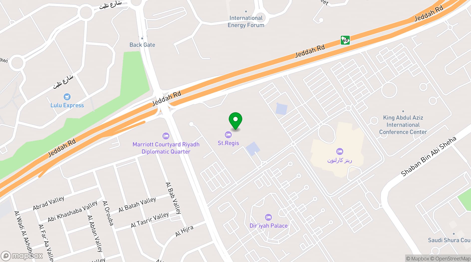 Map showing VIA Riyadh
