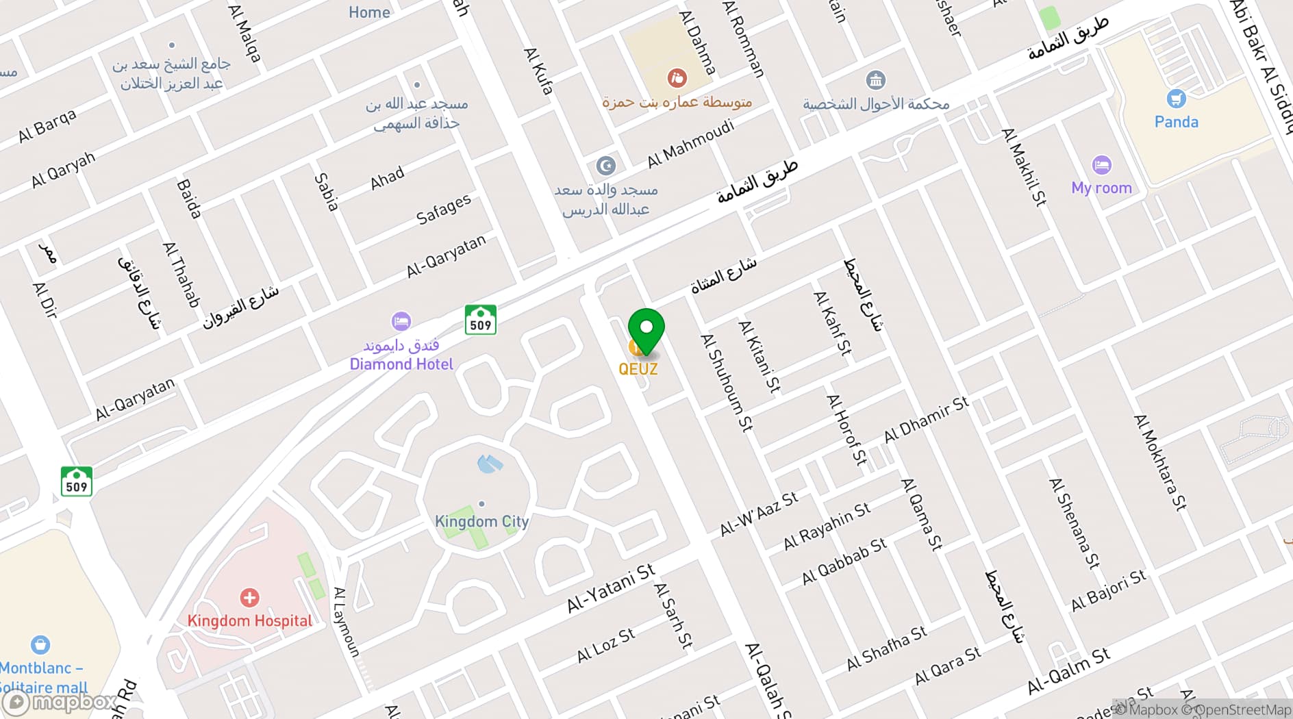 Map showing QEUZ