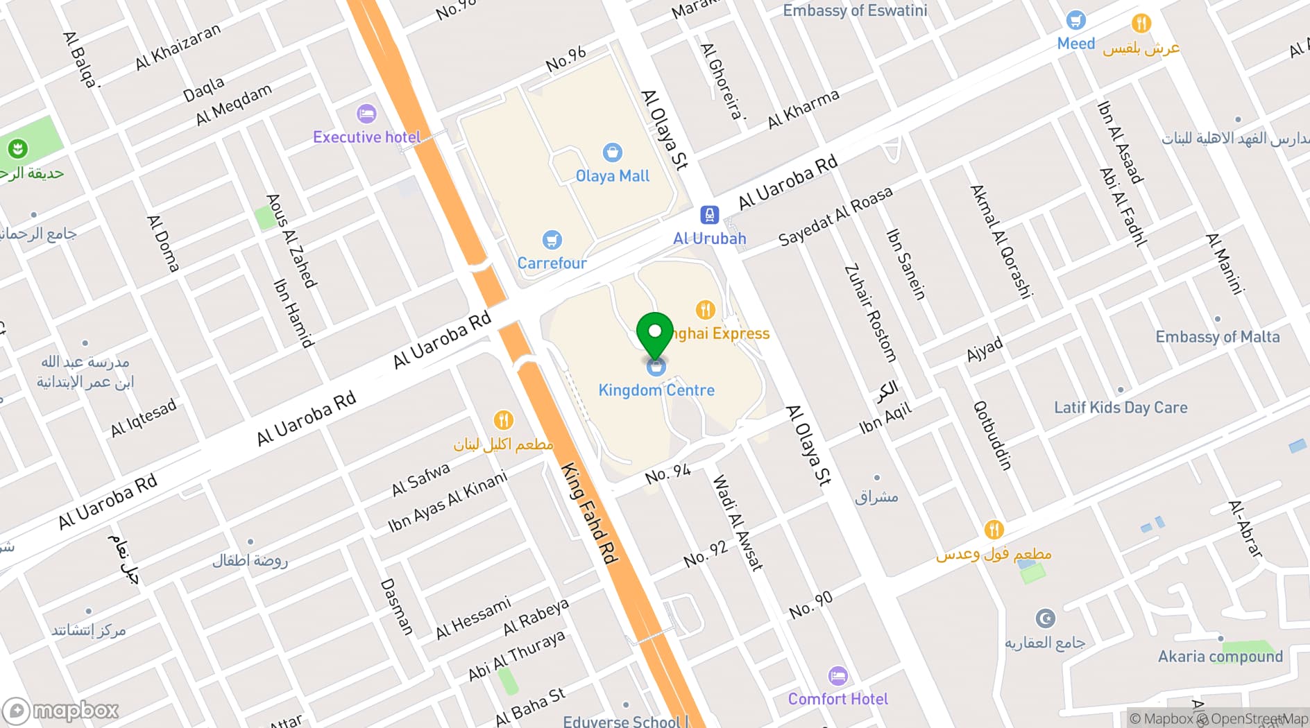 Map showing Kingdom Centre