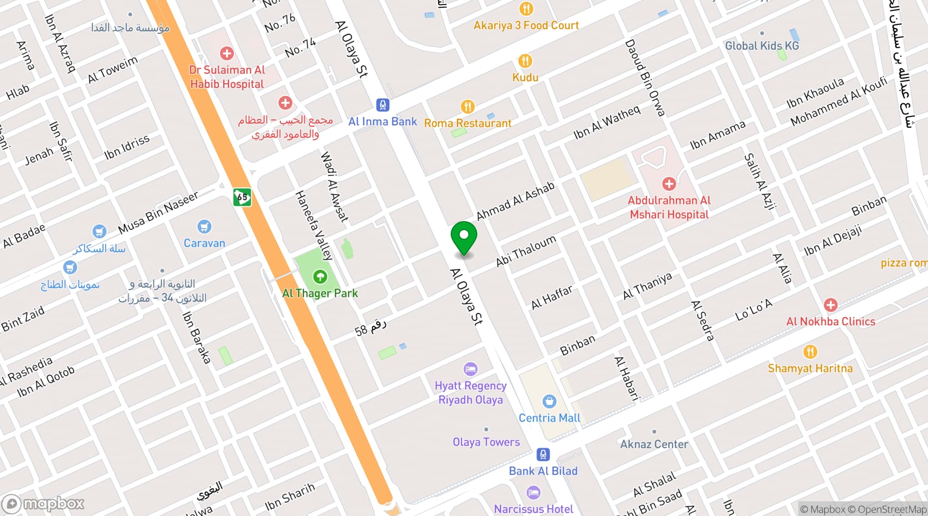 Map showing Rosh Rayhaan by Rotana