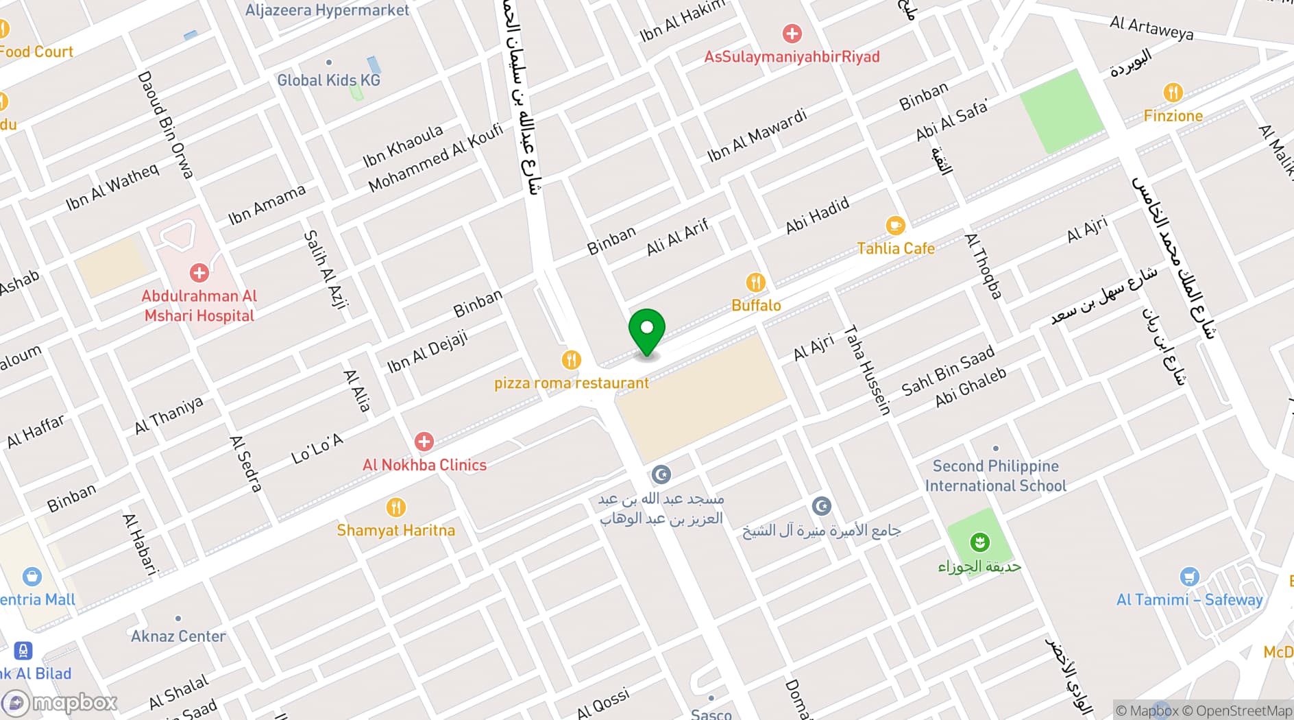 Map showing Roka Riyadh