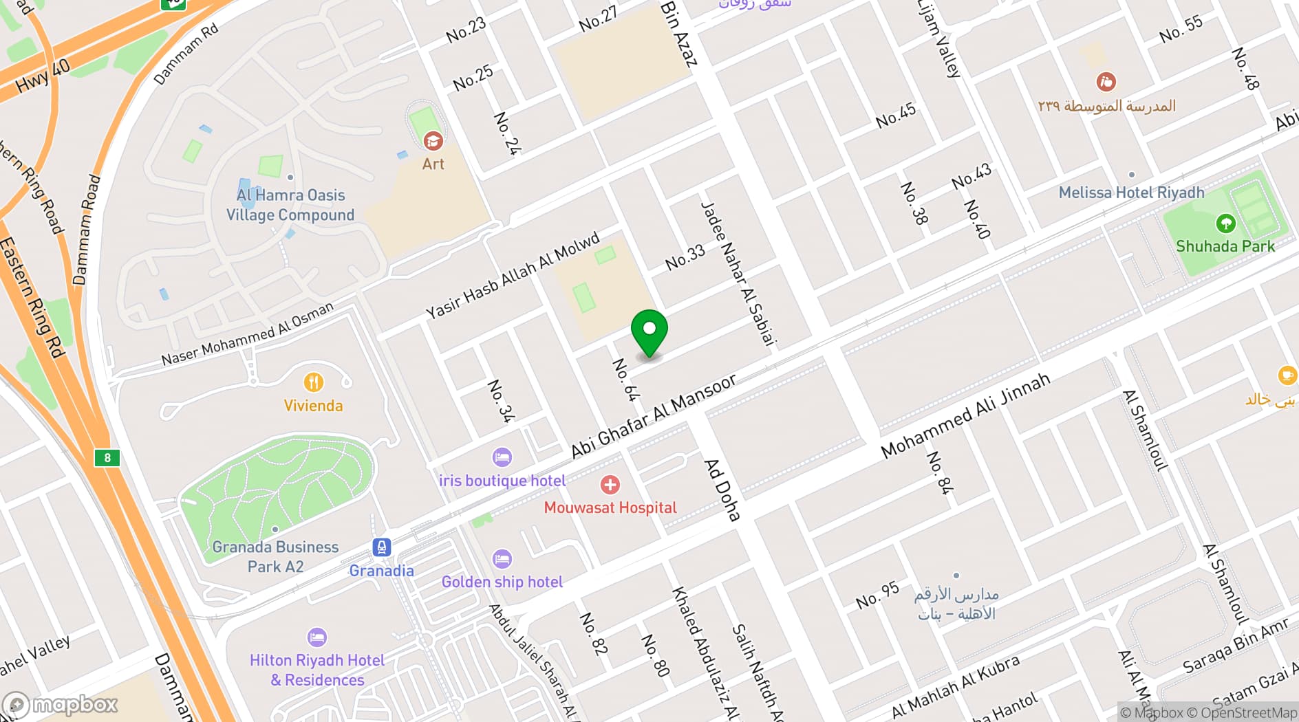Map showing The Arena Riyadh Venue