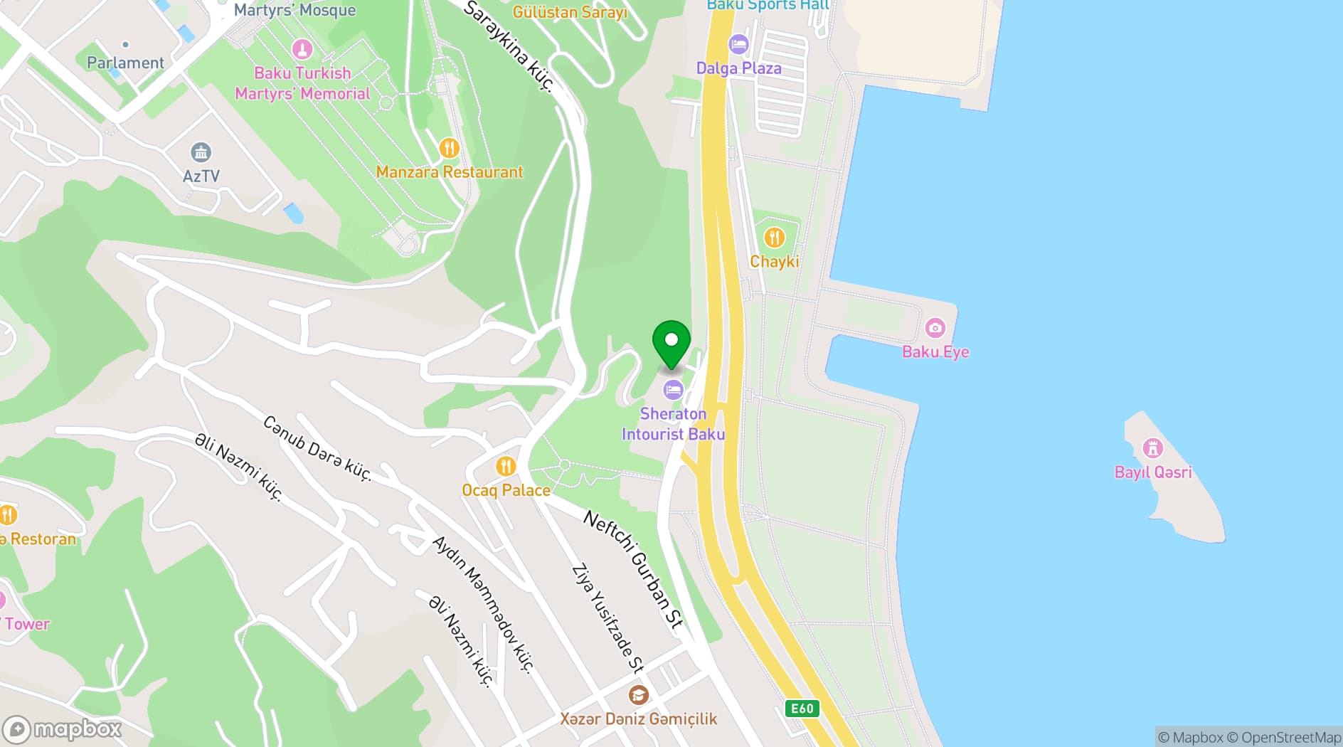 Map showing Sheraton Baku Intourist
