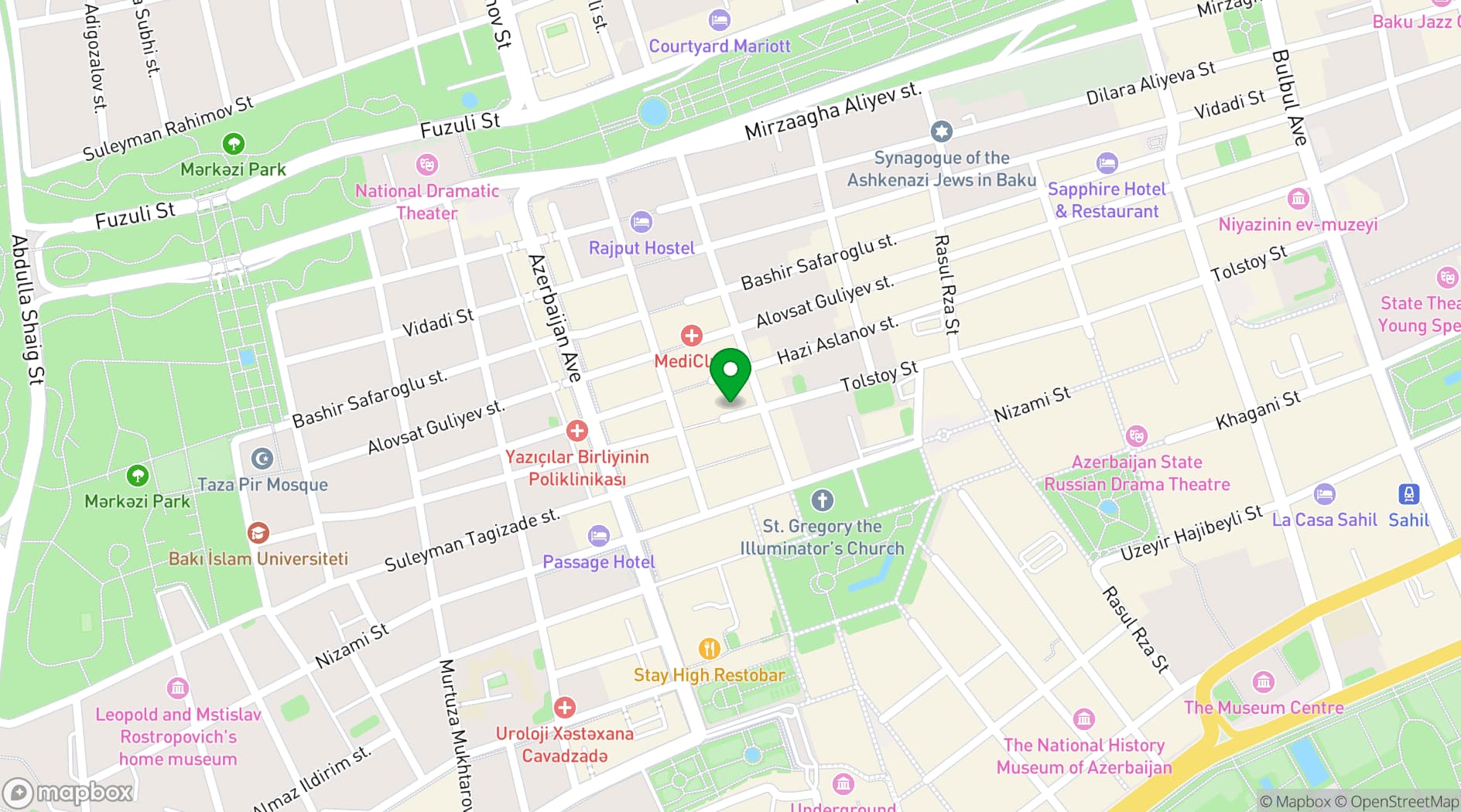 Map showing ETUD BAKU