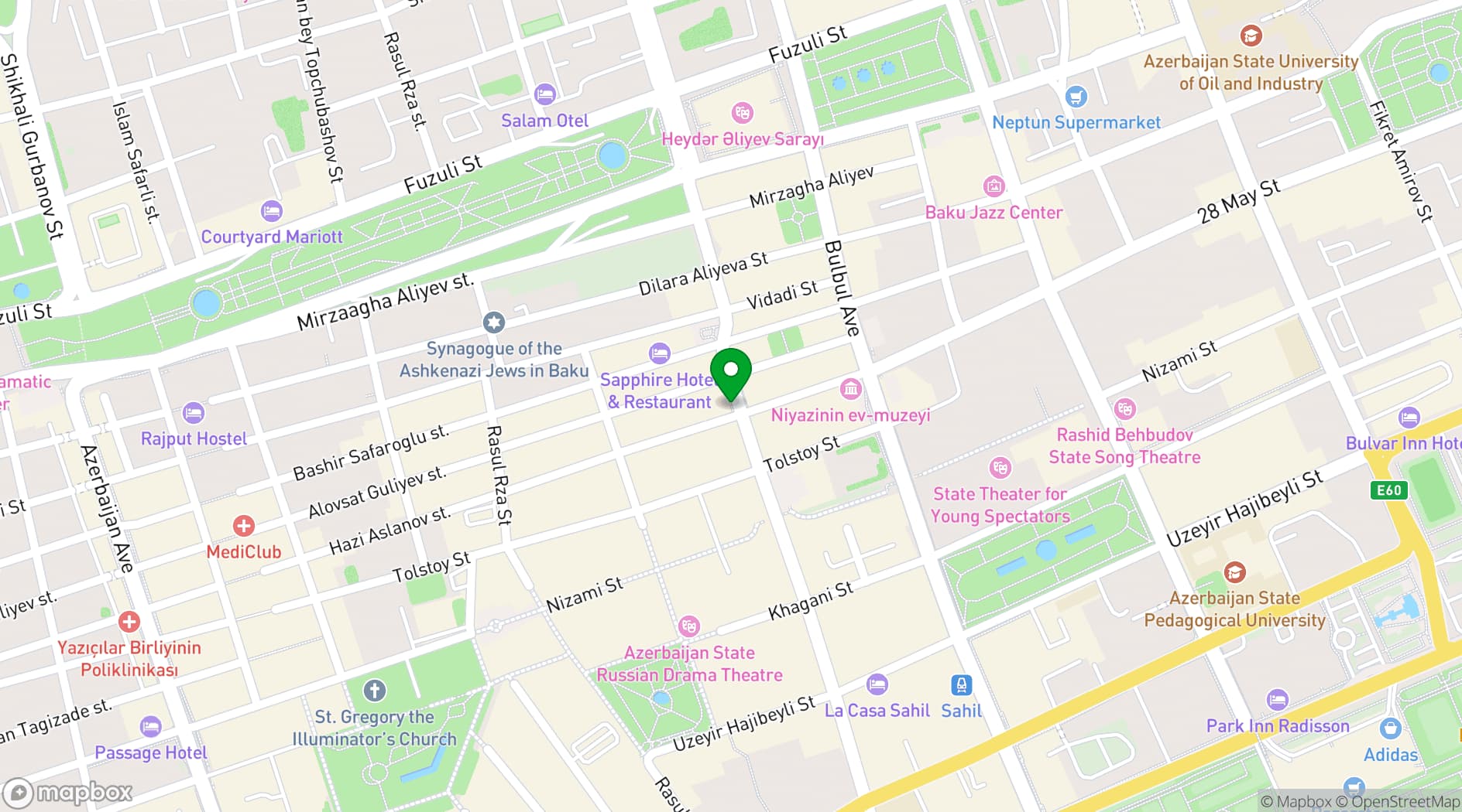 Map showing Midway Baku Hotel