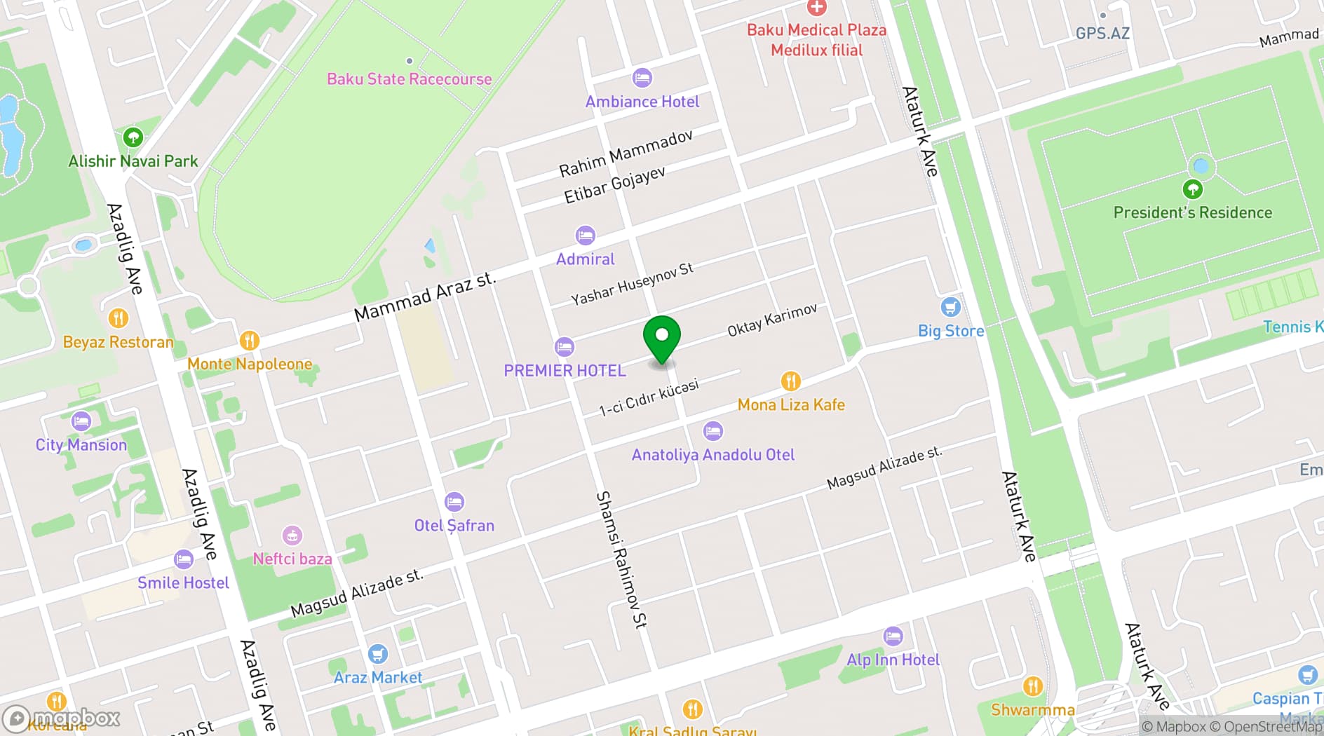 Map showing Capitol Hotel