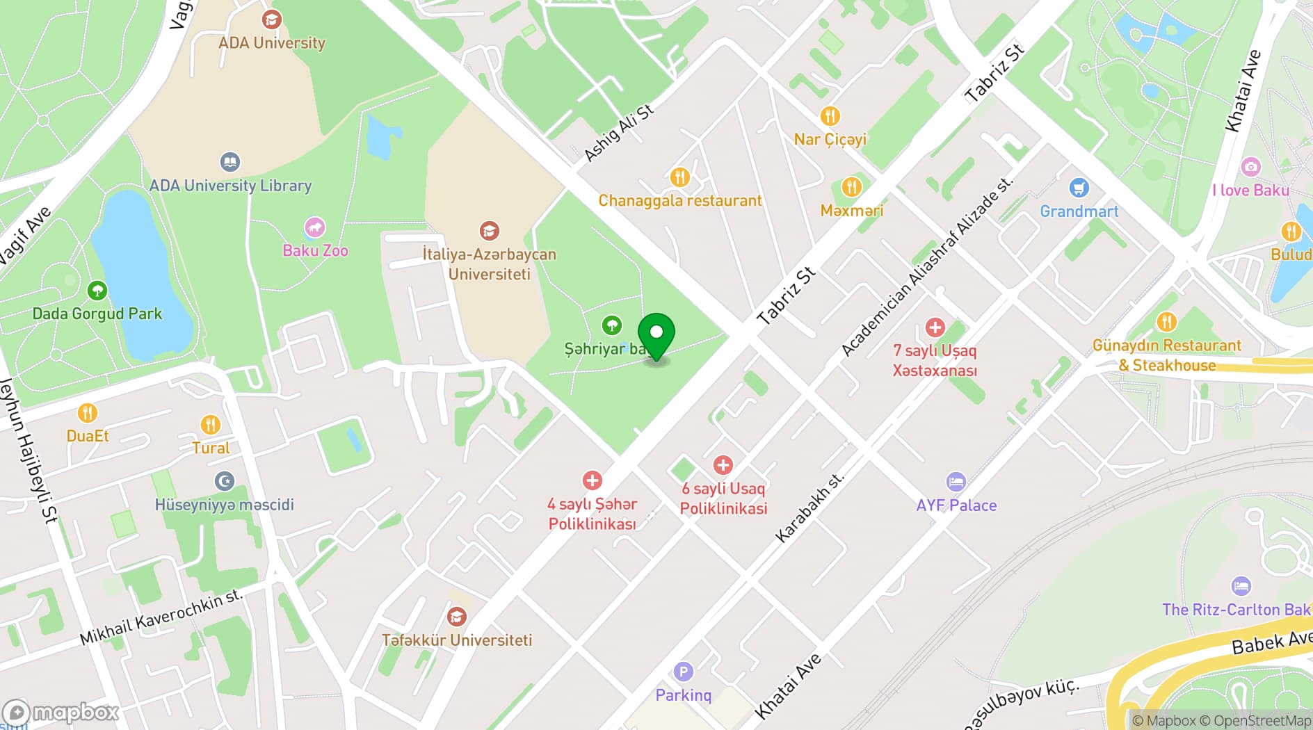Map showing The Merchant Baku Hotel