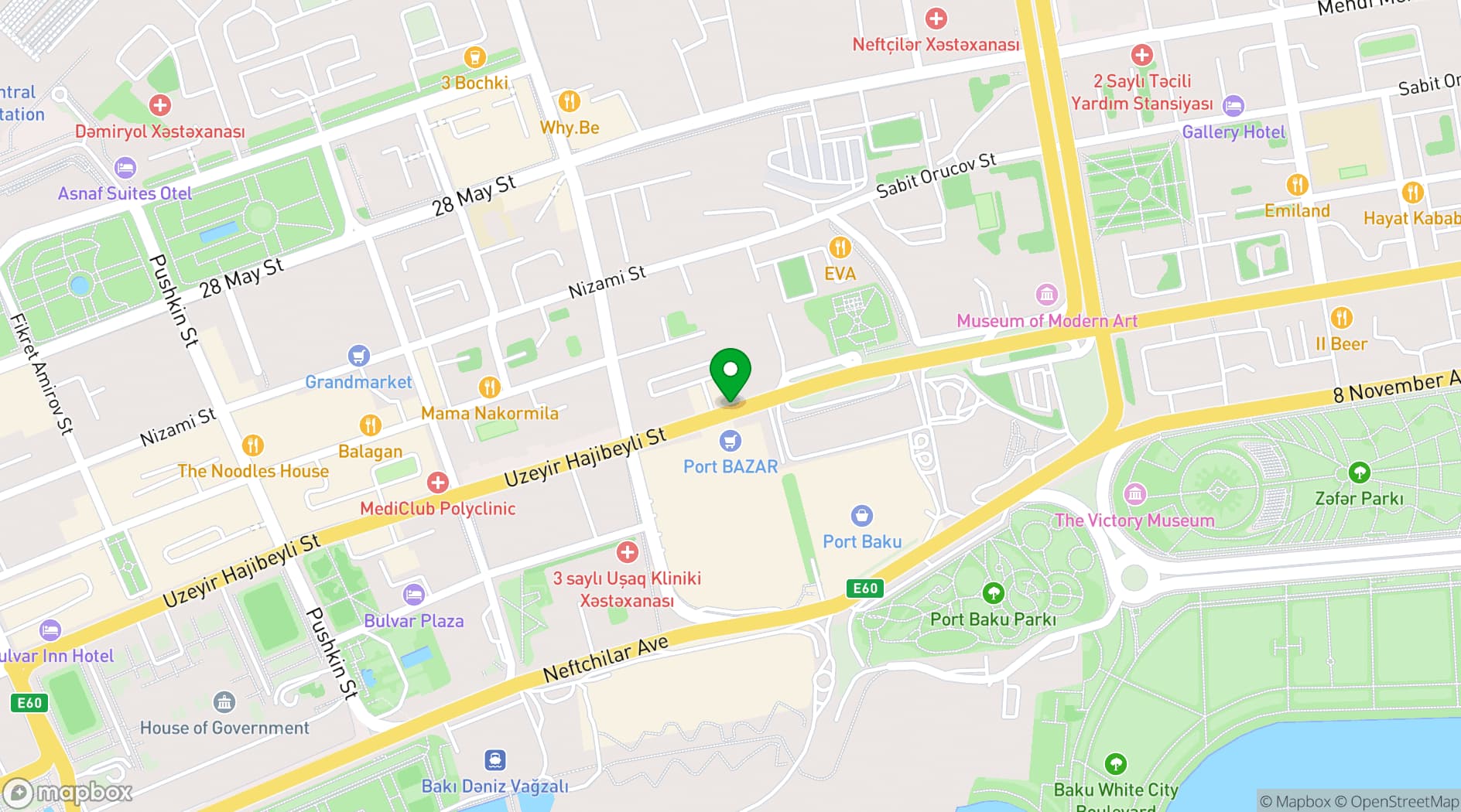 Map showing Ganjali Plaza Hotel