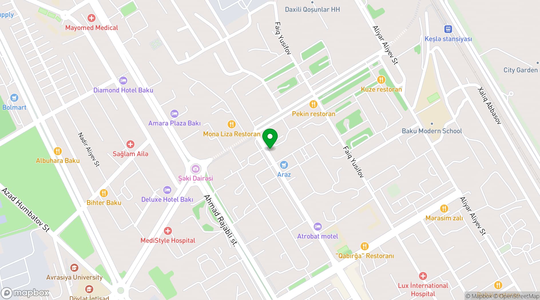 Map showing Wyndham Baku
