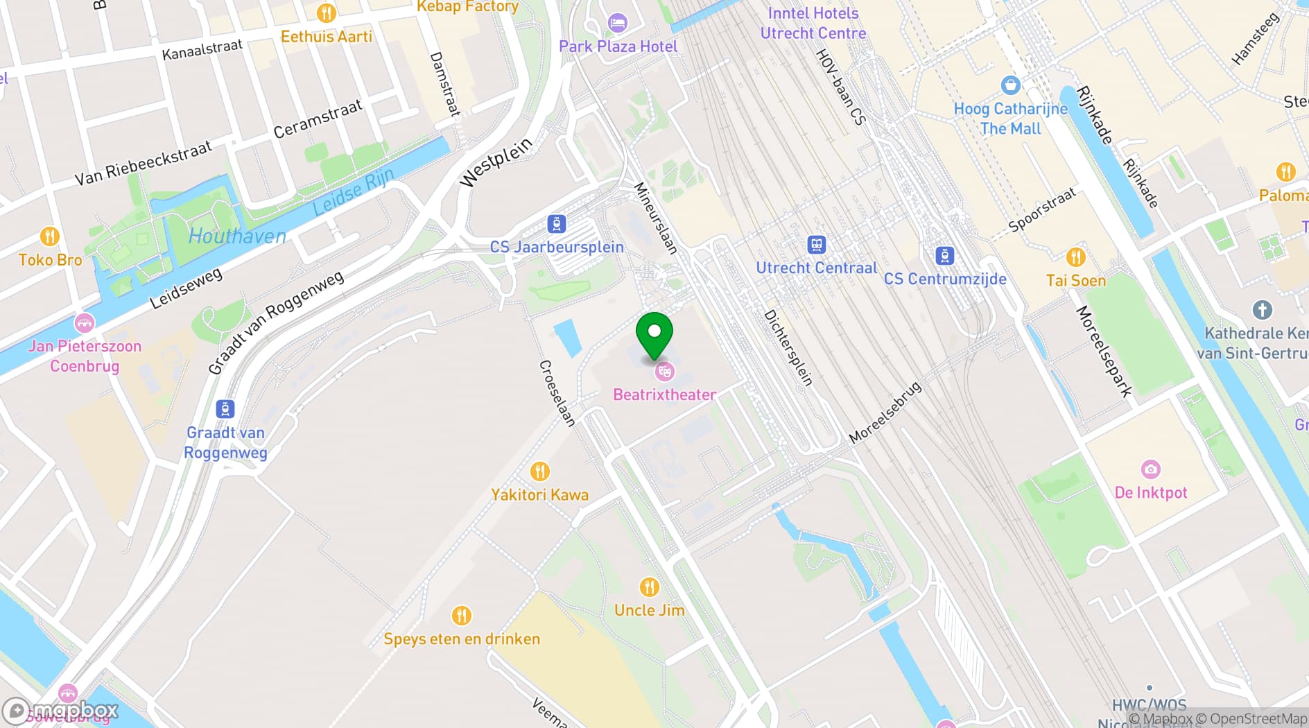 Map showing Jaarbeurs