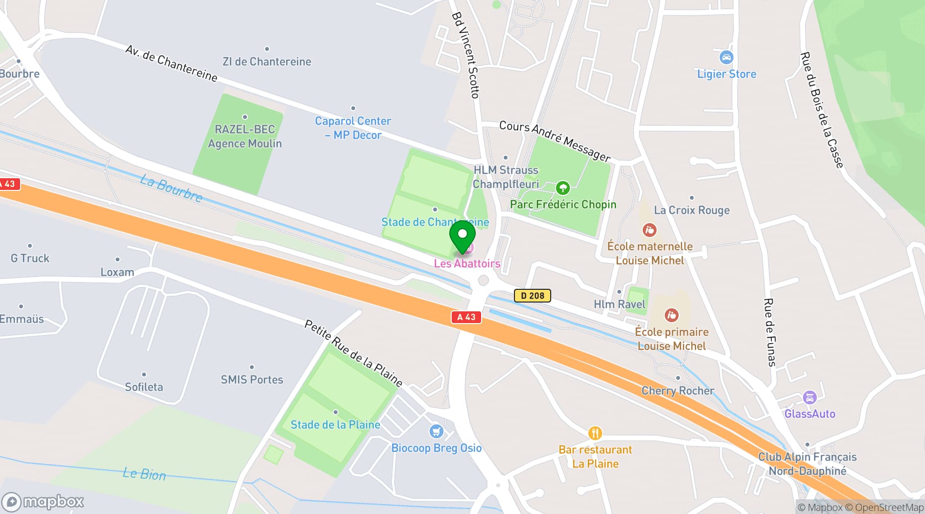 Map showing Les Abattoirs SMAC