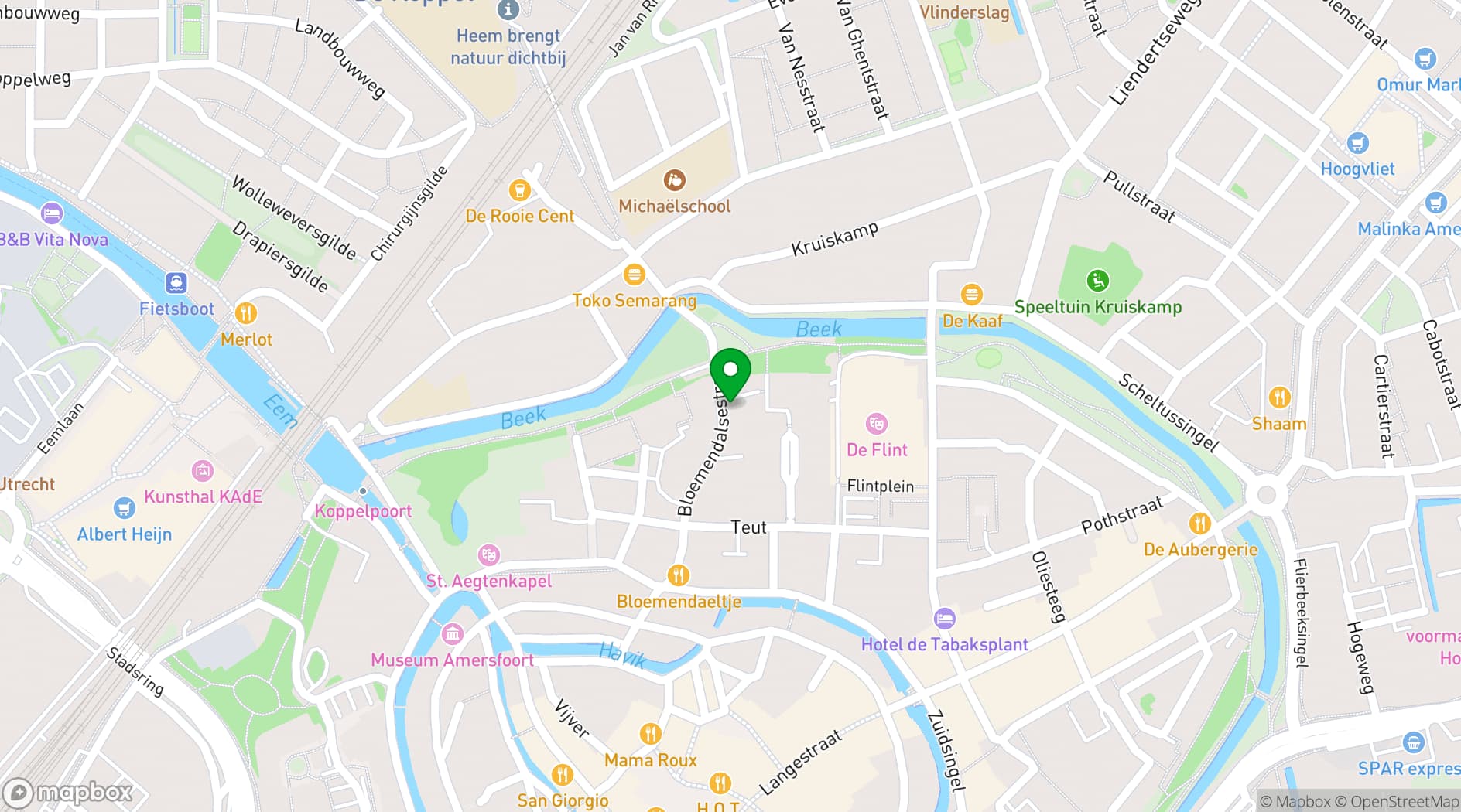 Map showing Humphrey's Restaurants