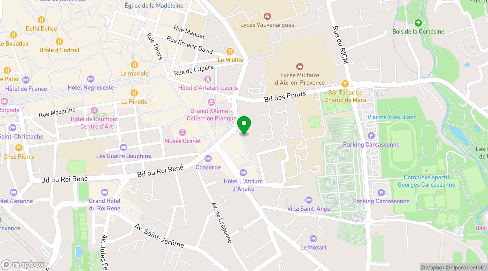Map showing Aix-en-Provence Congress Centre