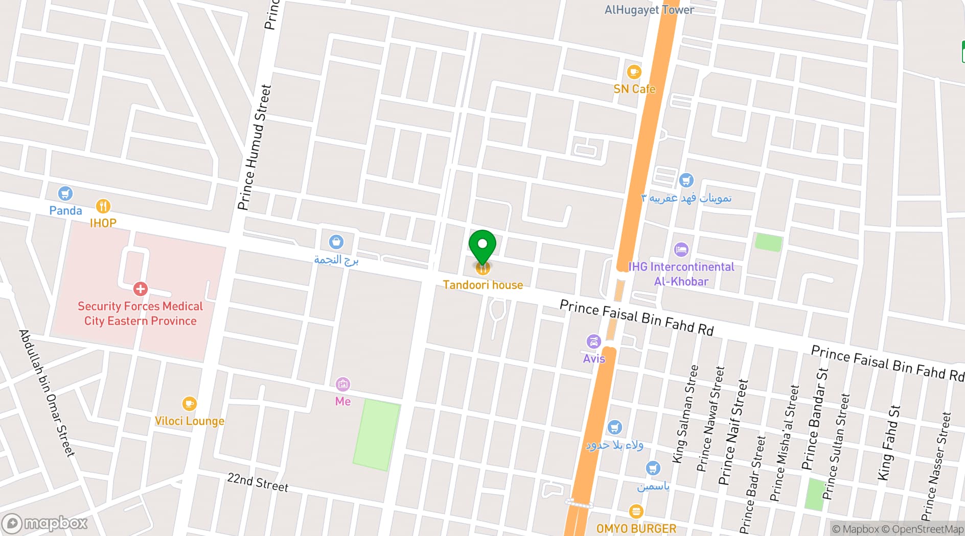 Map showing Tandoori House