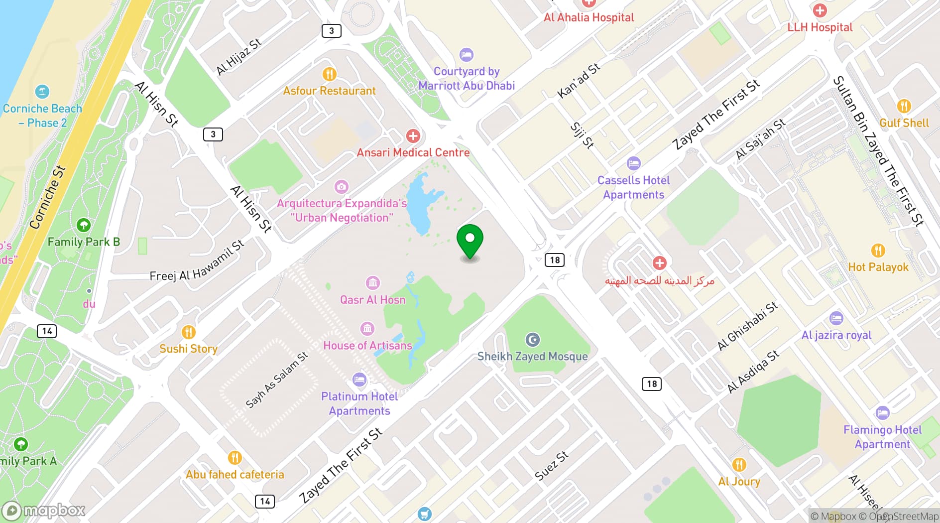 Map showing Cultural Foundation