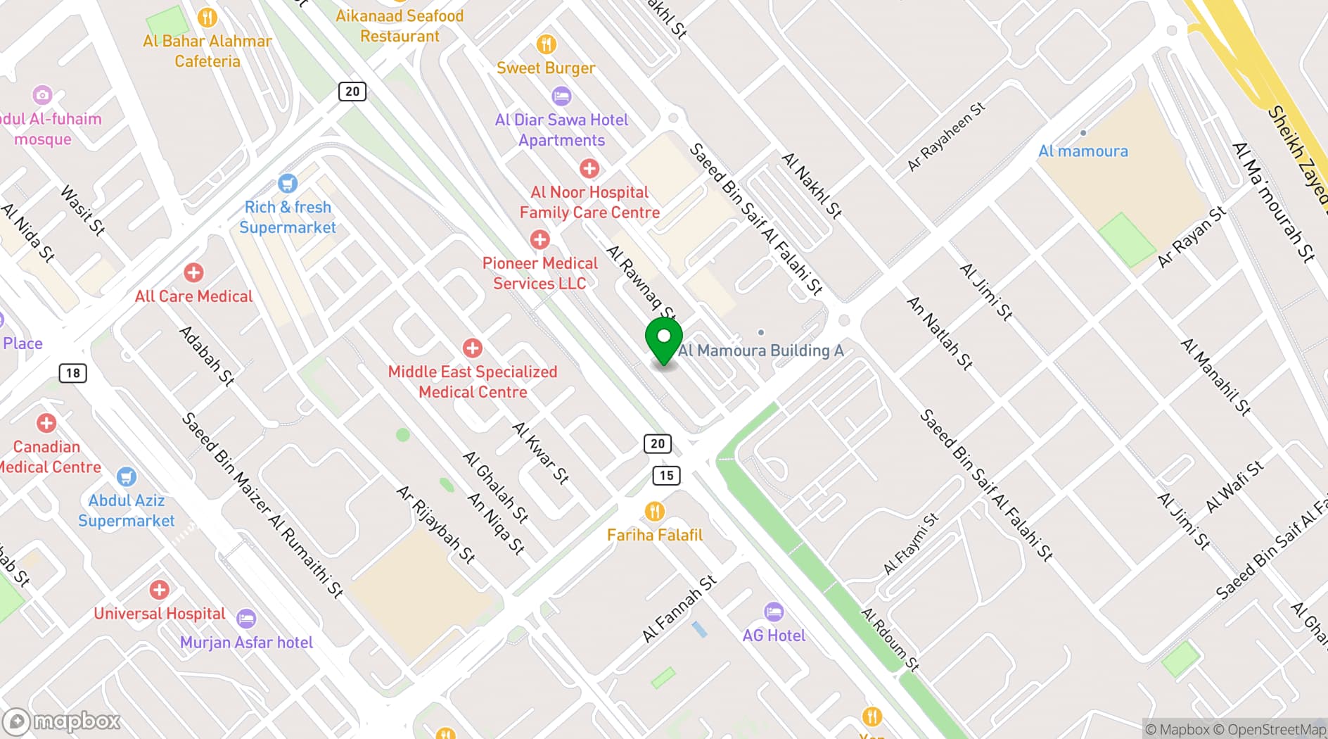 Map showing Executive Suites