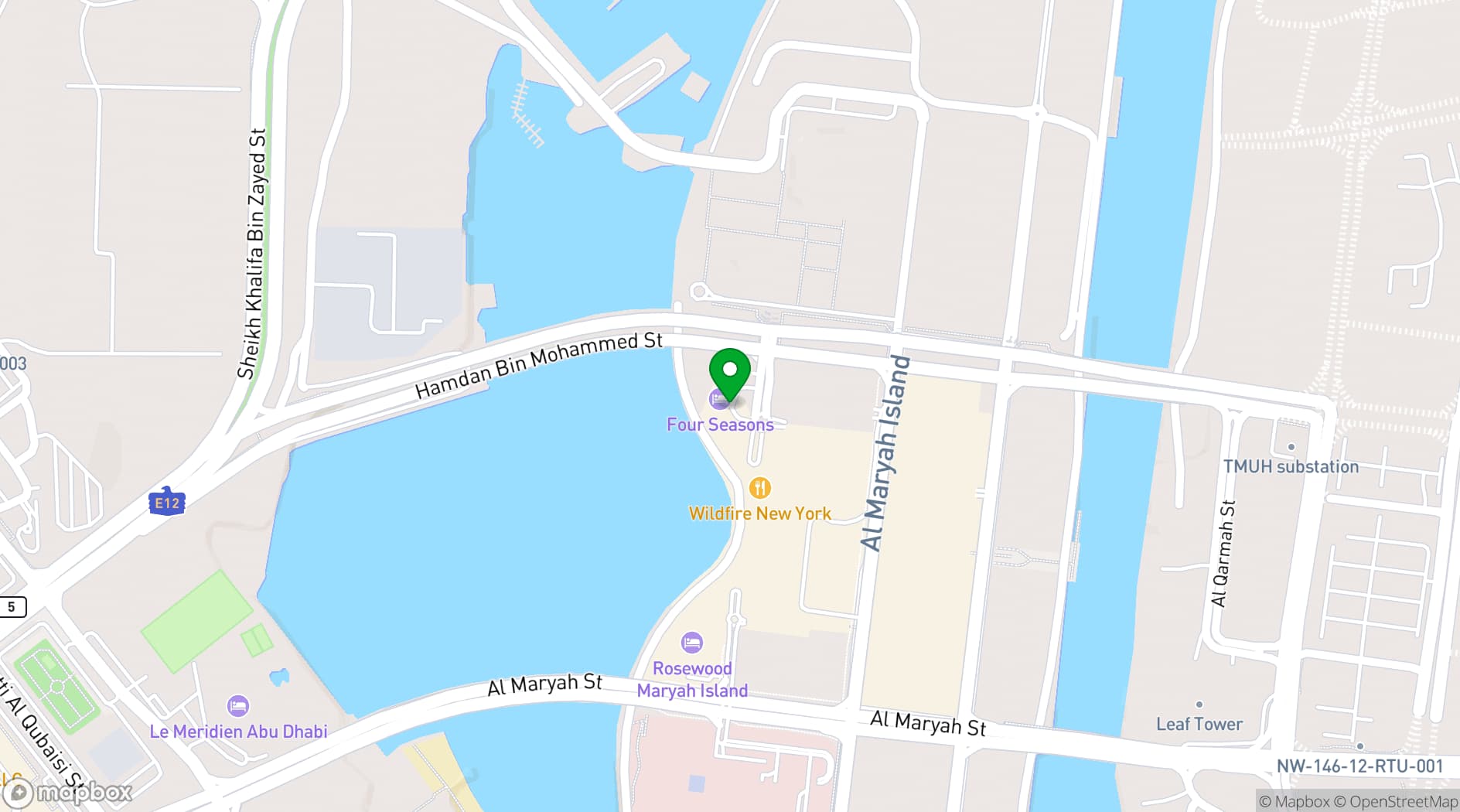 Map showing Four Seasons Hotel Abu Dhabi at Al Maryah Island