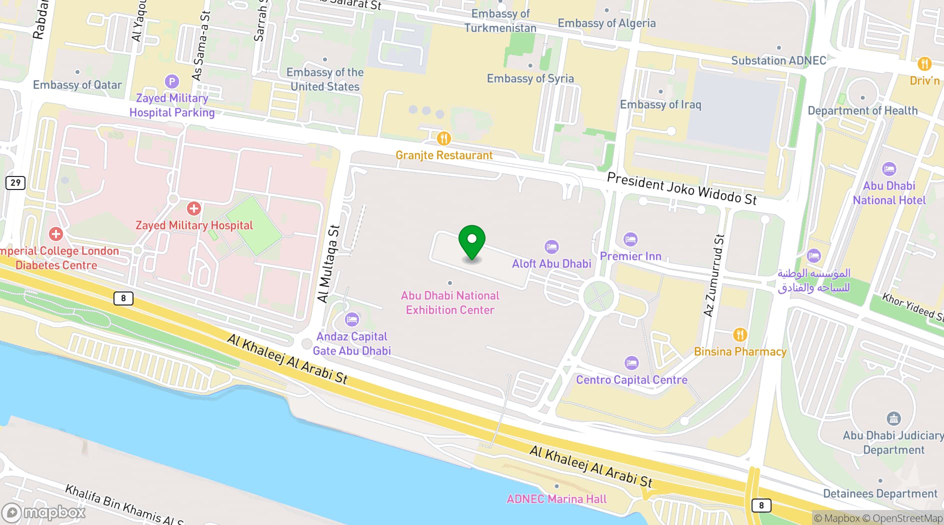 Map showing Al Diyafa