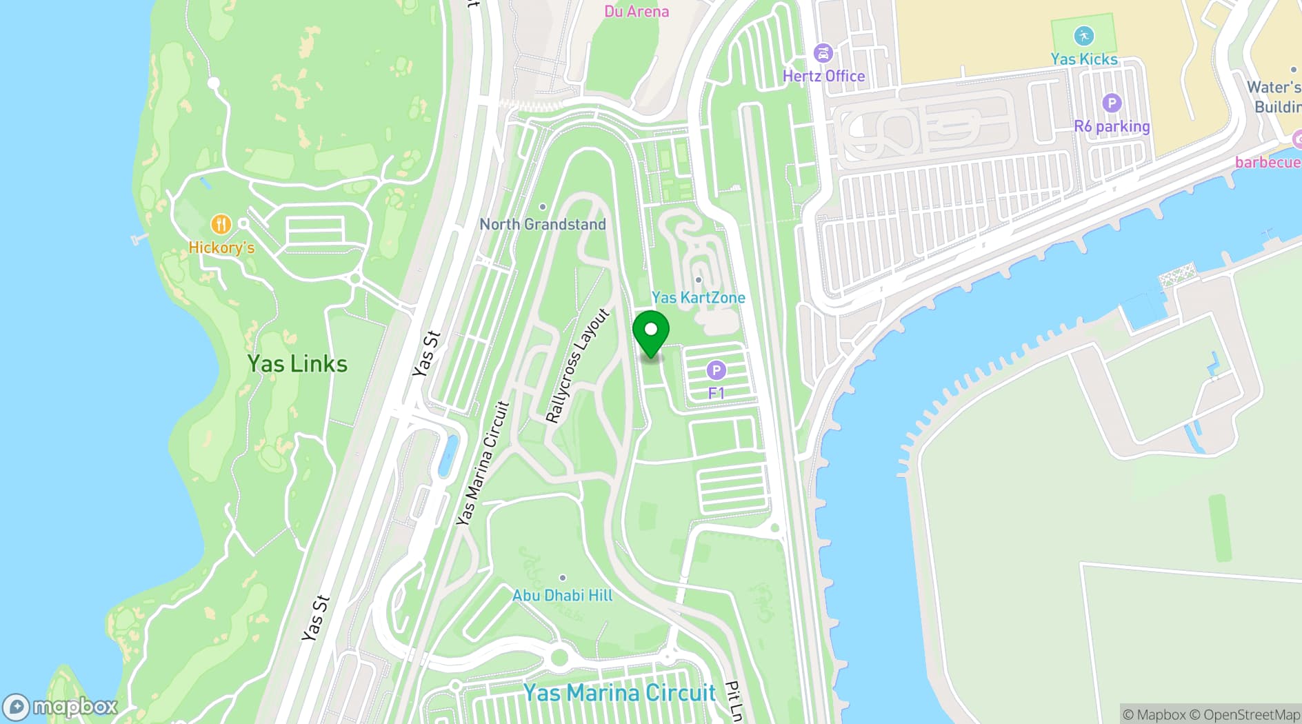 Map showing Yas Marina Circuit