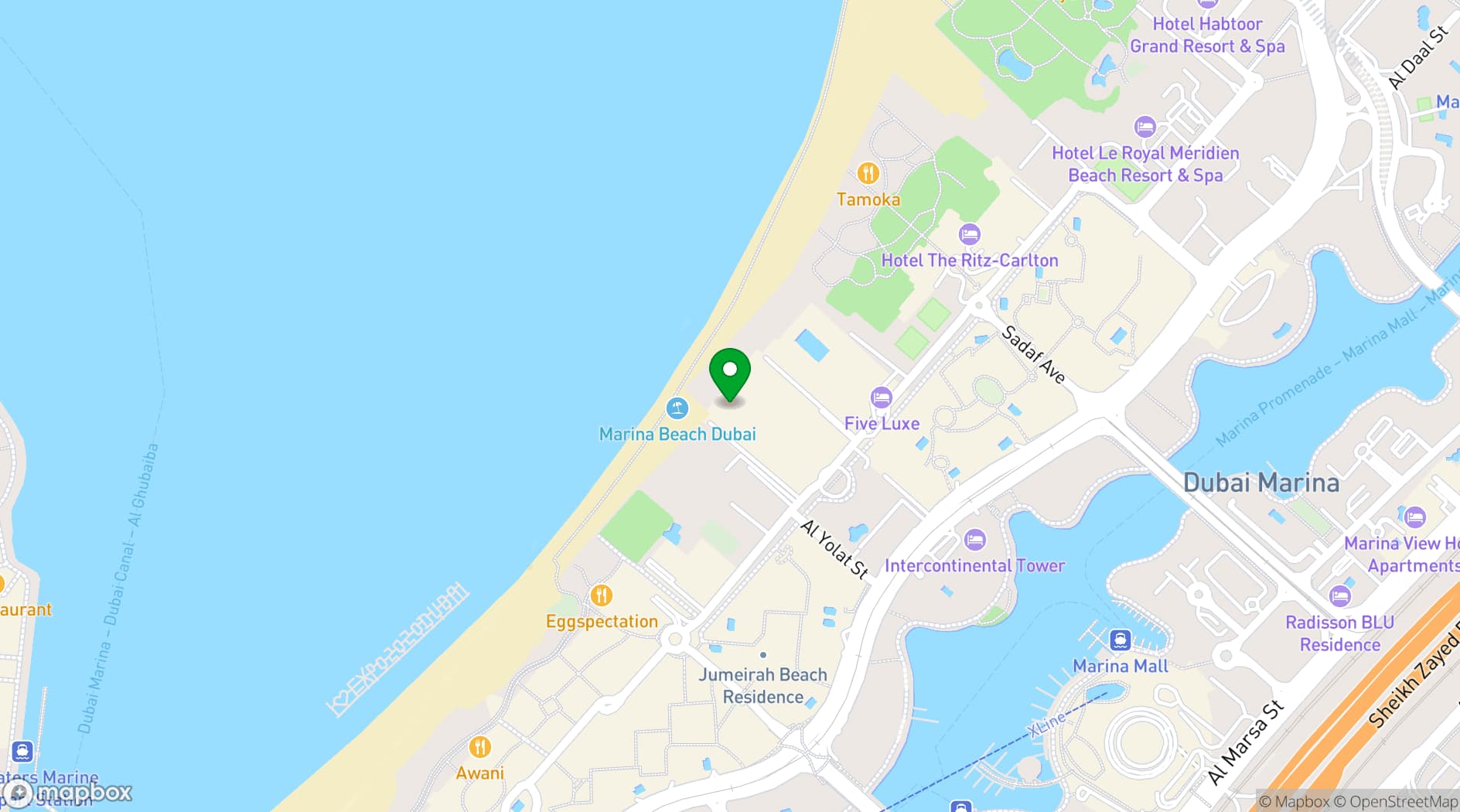 Map showing Azure Beach