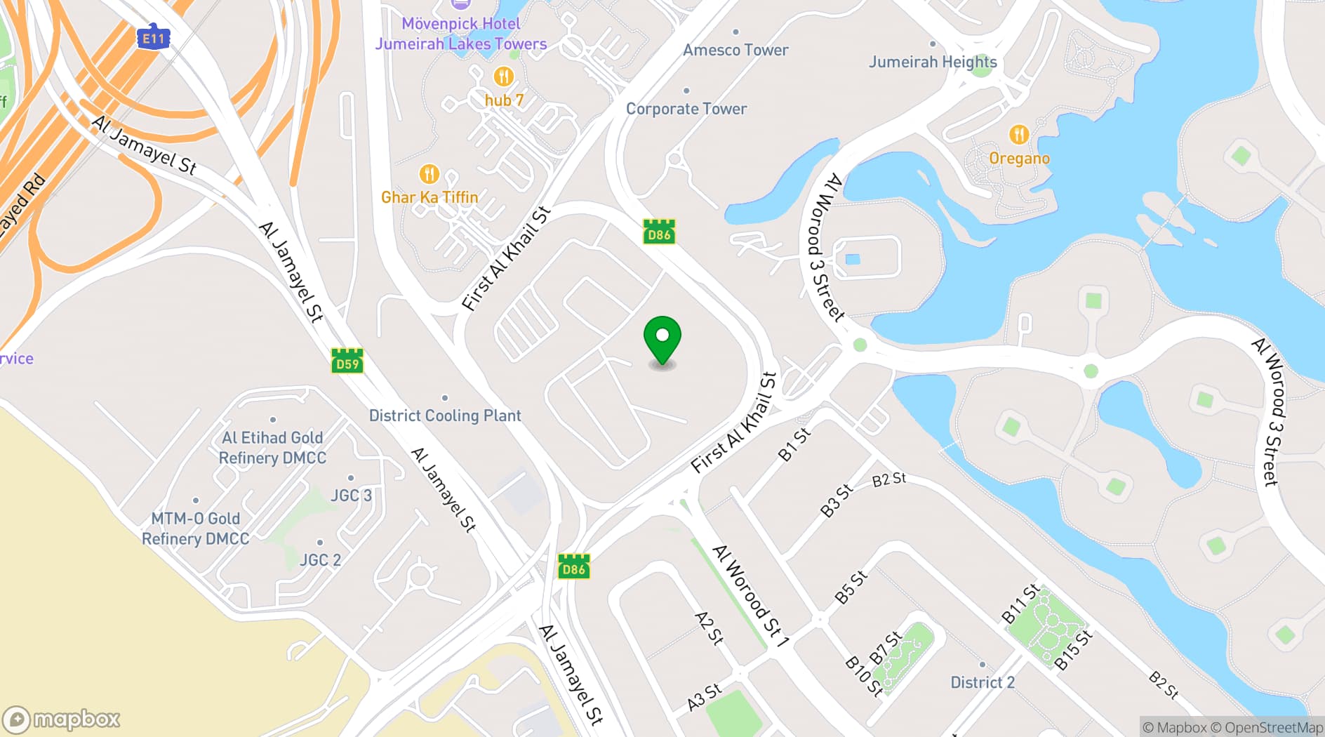 Map showing SO/ Uptown Dubai 