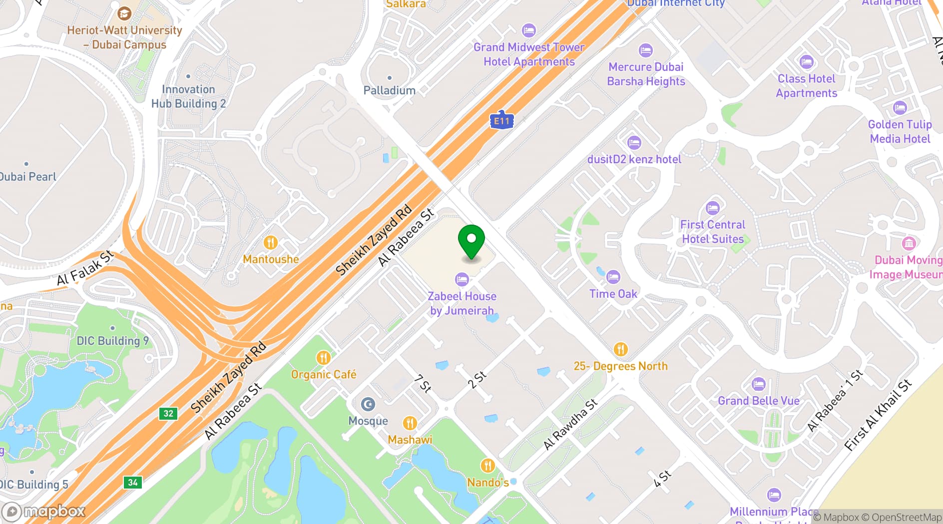Map showing Zabeel House The Greens
