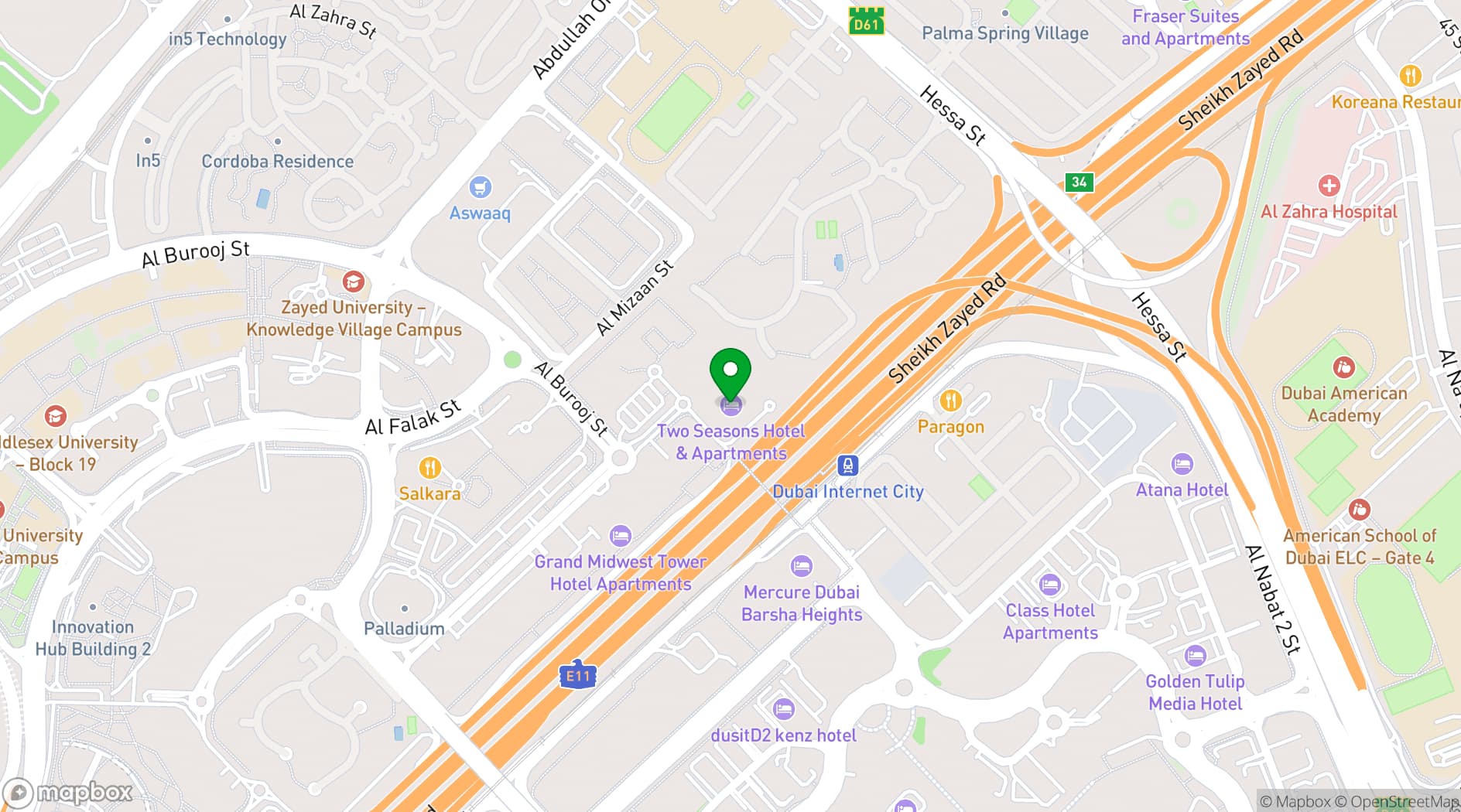 Map showing Two Seasons Hotel & Apartments