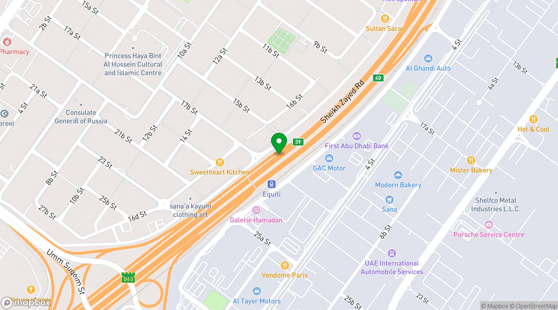 Map showing The Ritz-Carlton, Dubai International Financial Centre