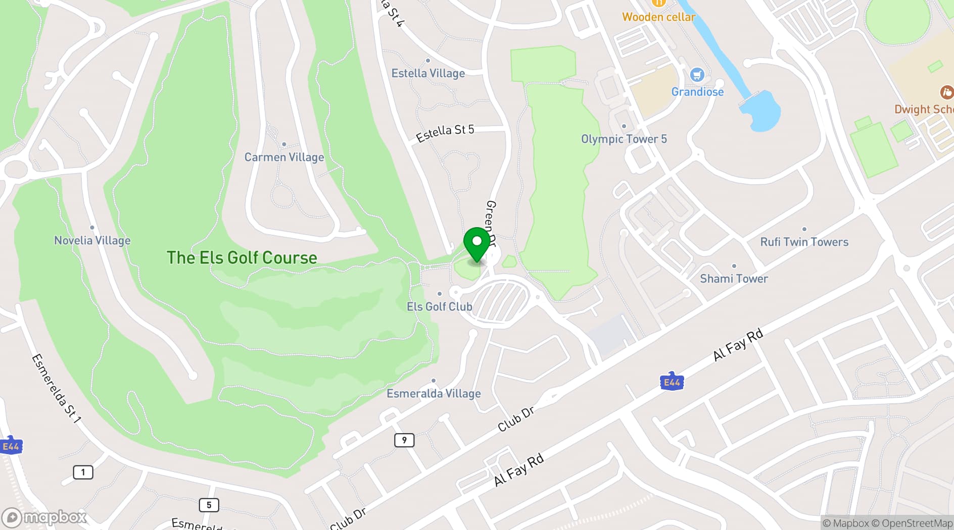 Map showing The Green Room