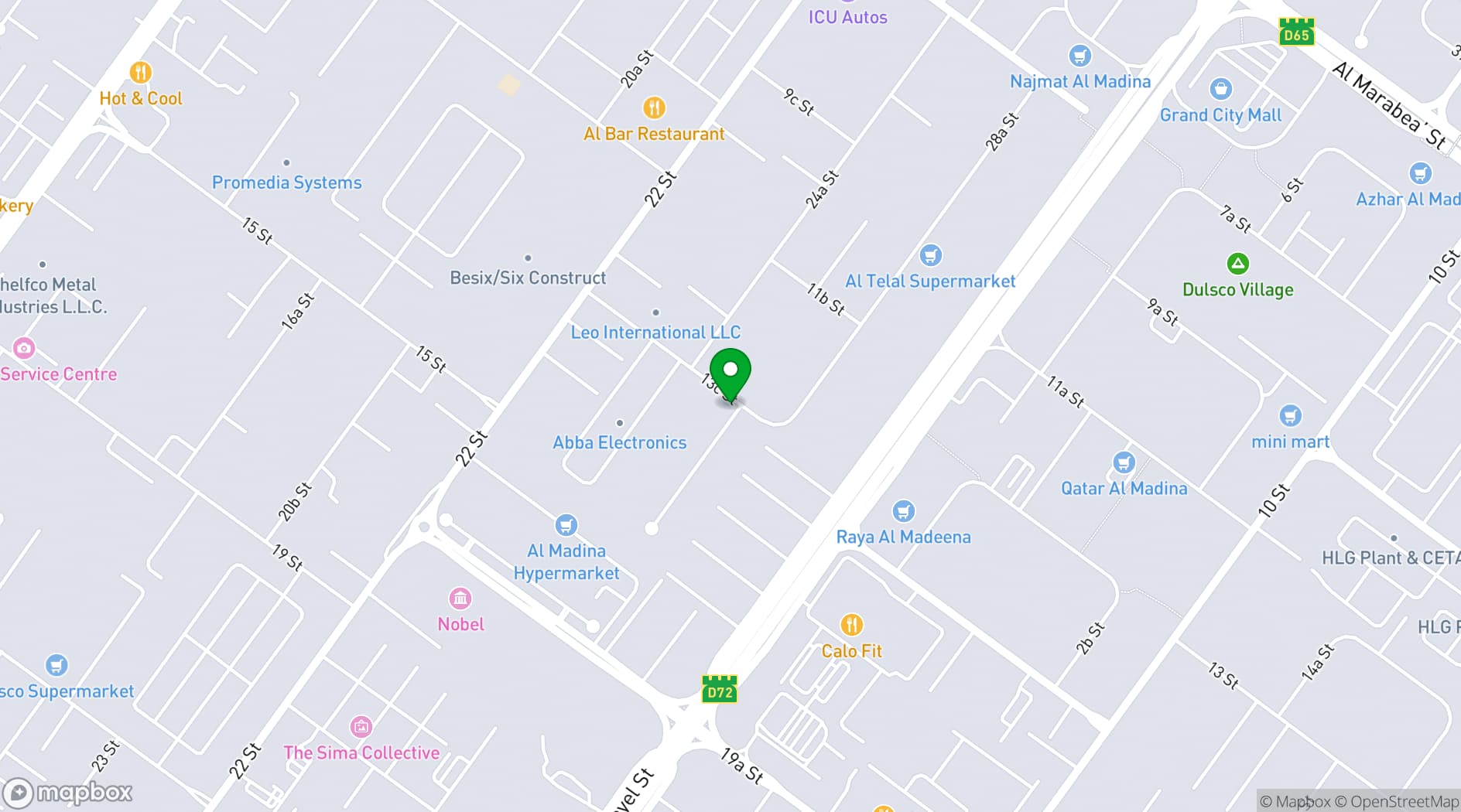 Map showing Opulence Events Dubai