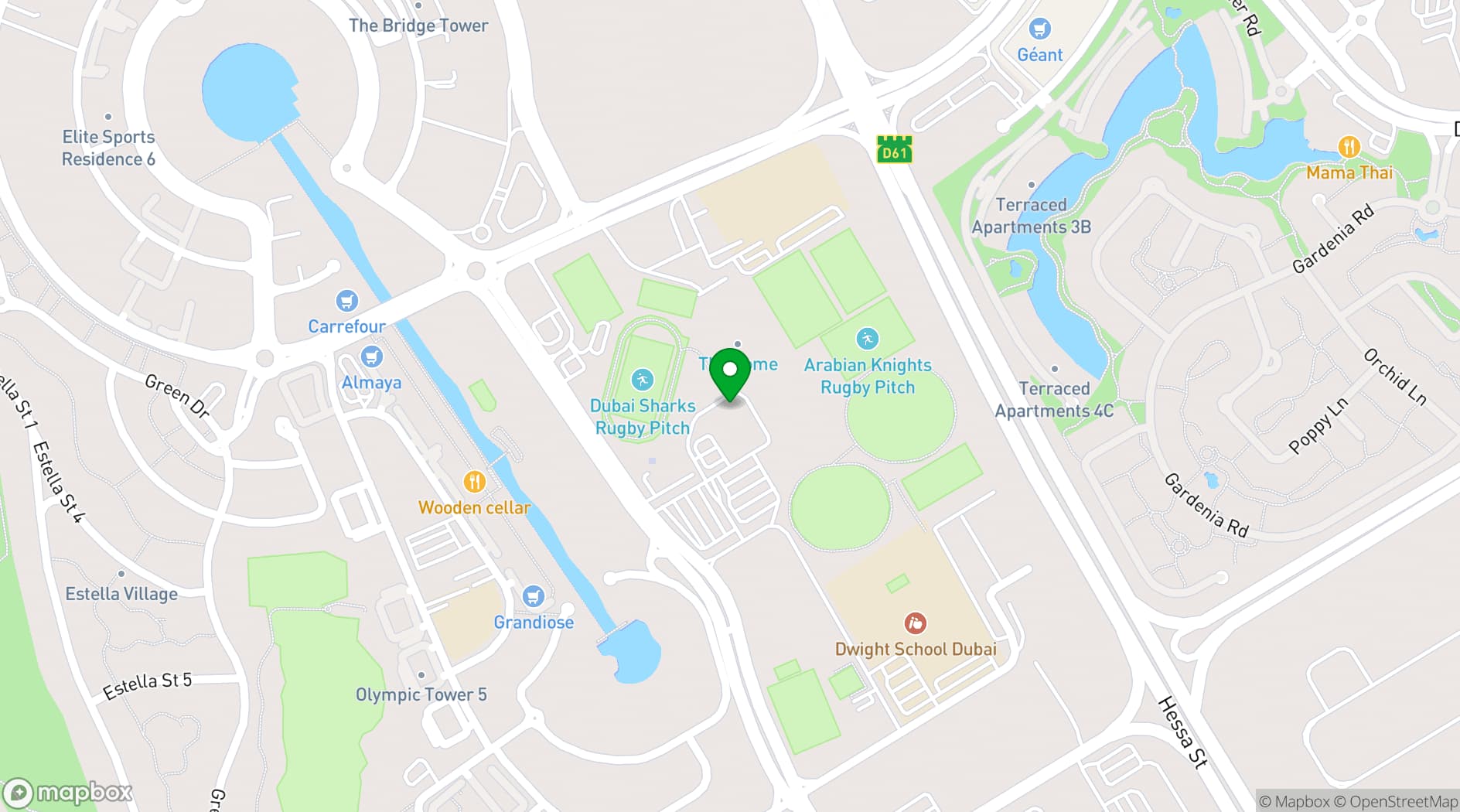 Map showing Emirates Sports Complex