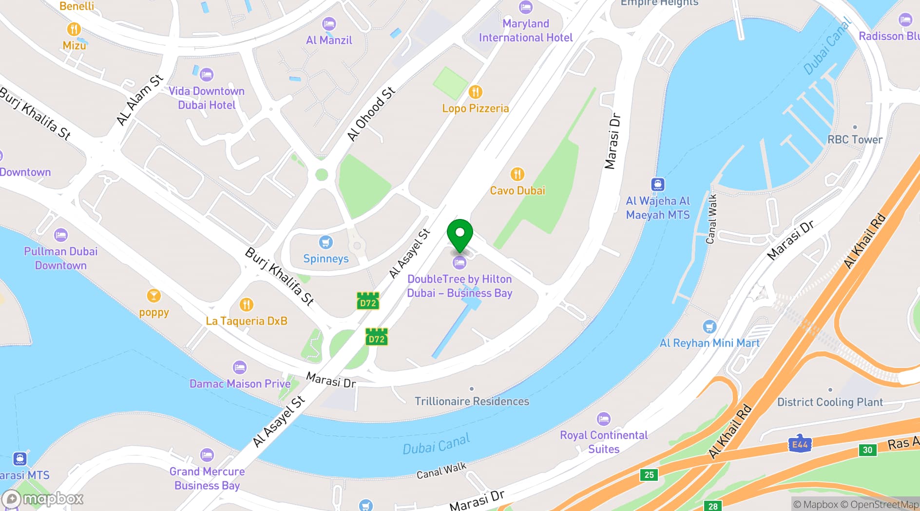Map showing DoubleTree by Hilton Dubai - Business Bay