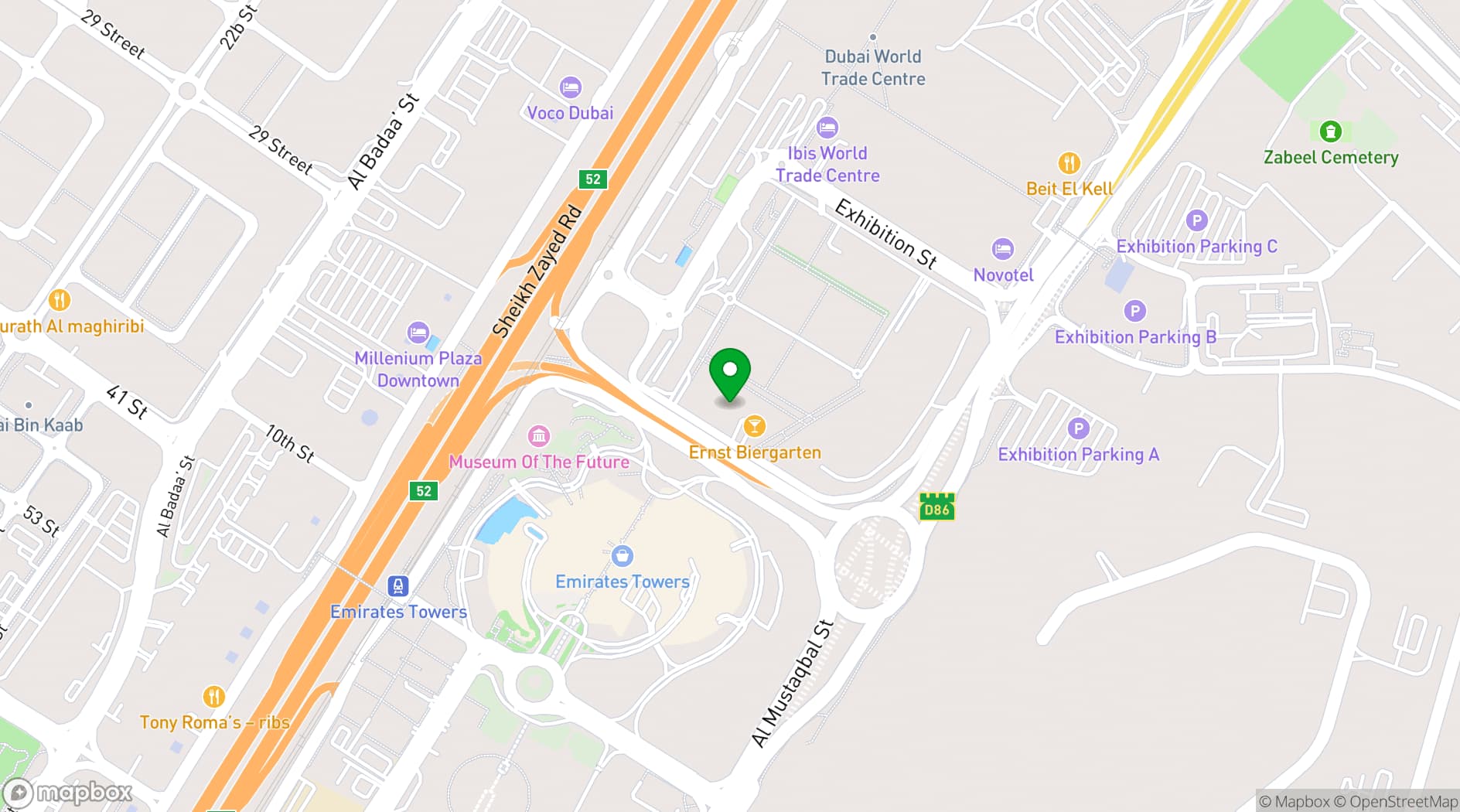Map showing 25hours Hotel One Central