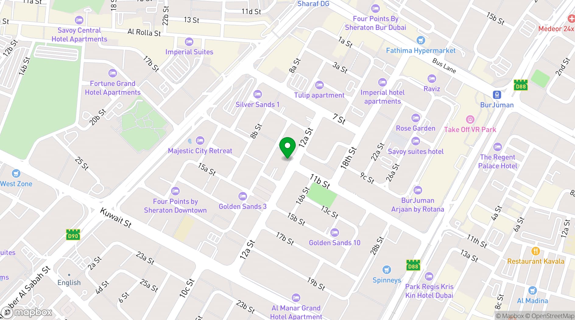 Map showing Grayton Hotel Dubai
