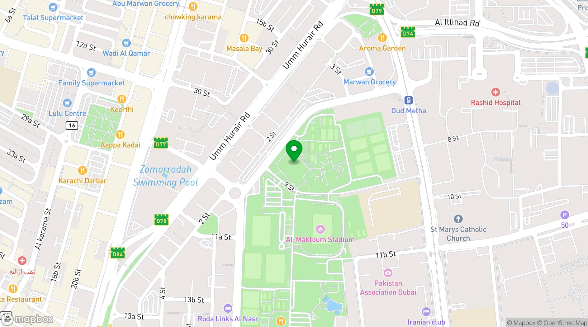 Map showing Al Nasr Club