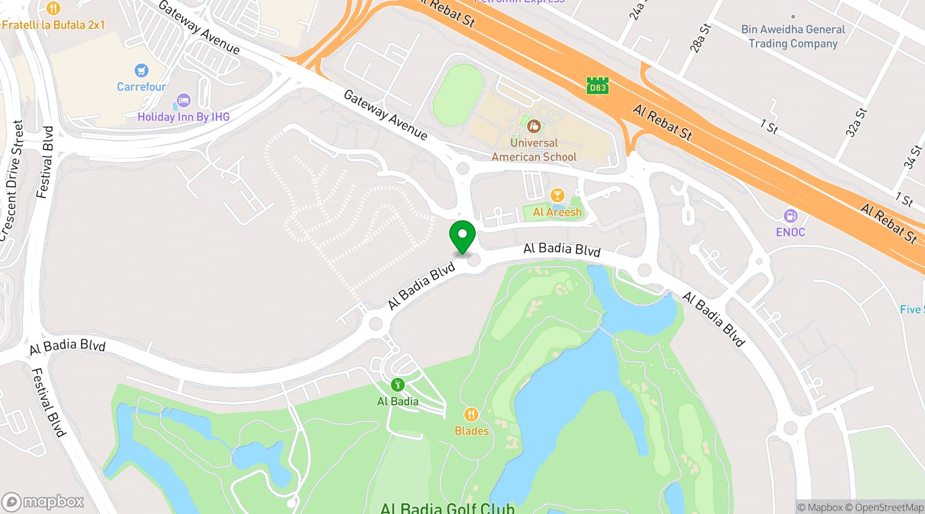 Map showing InterContinental, Dubai Festival City