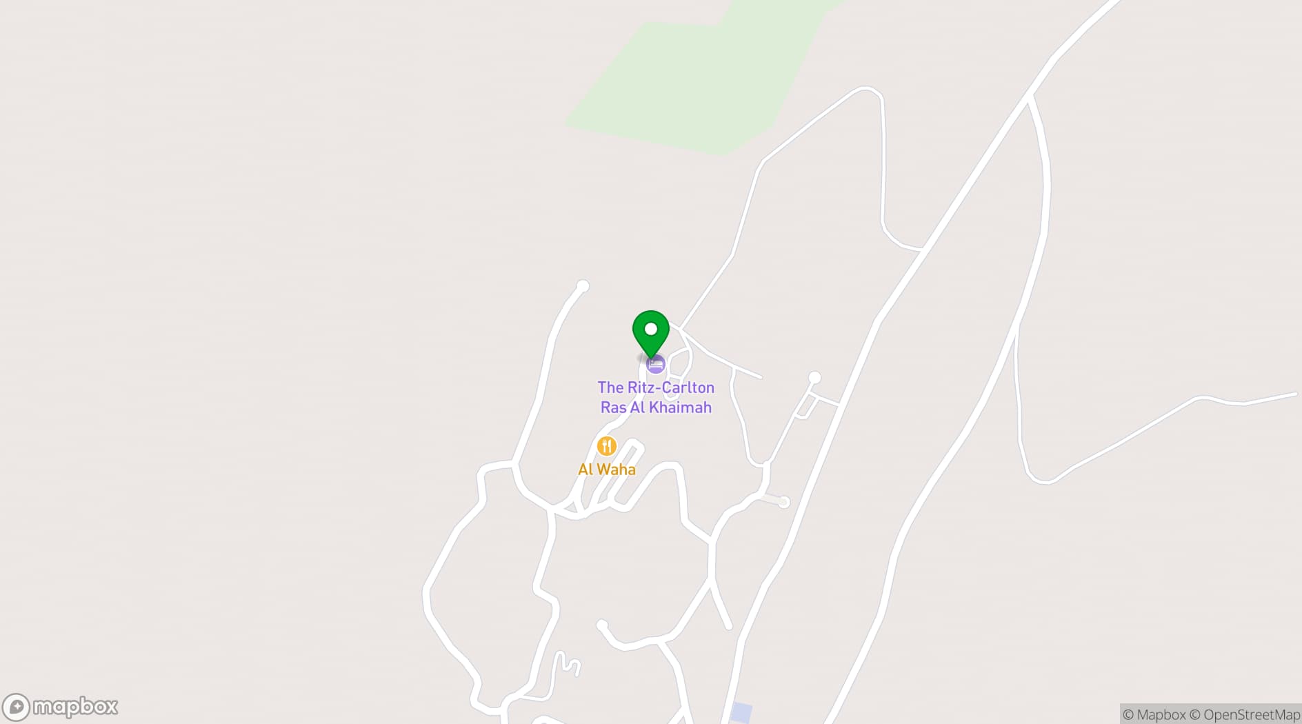 Map showing The Ritz-Carlton Ras Al Khaimah, Al Wadi Desert
