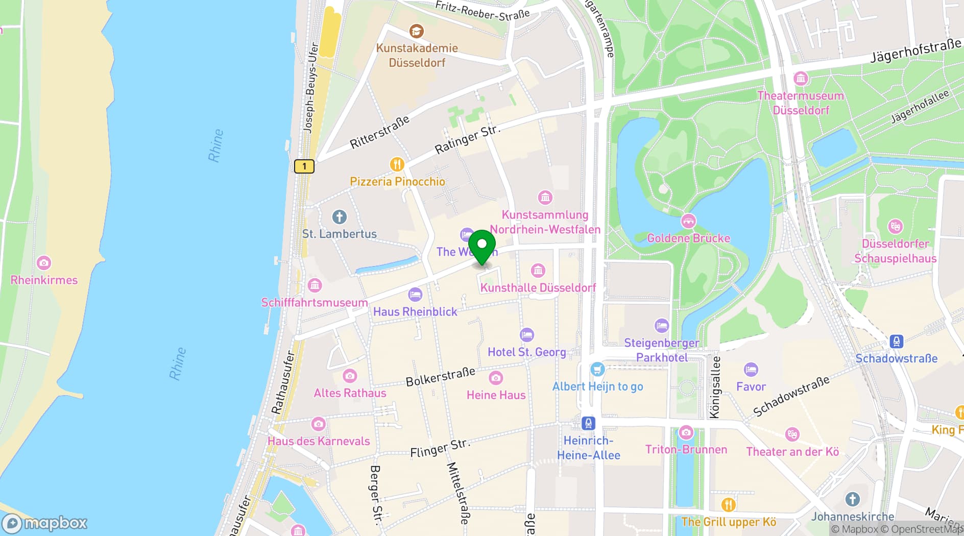 Map showing Living Hotel De Medici