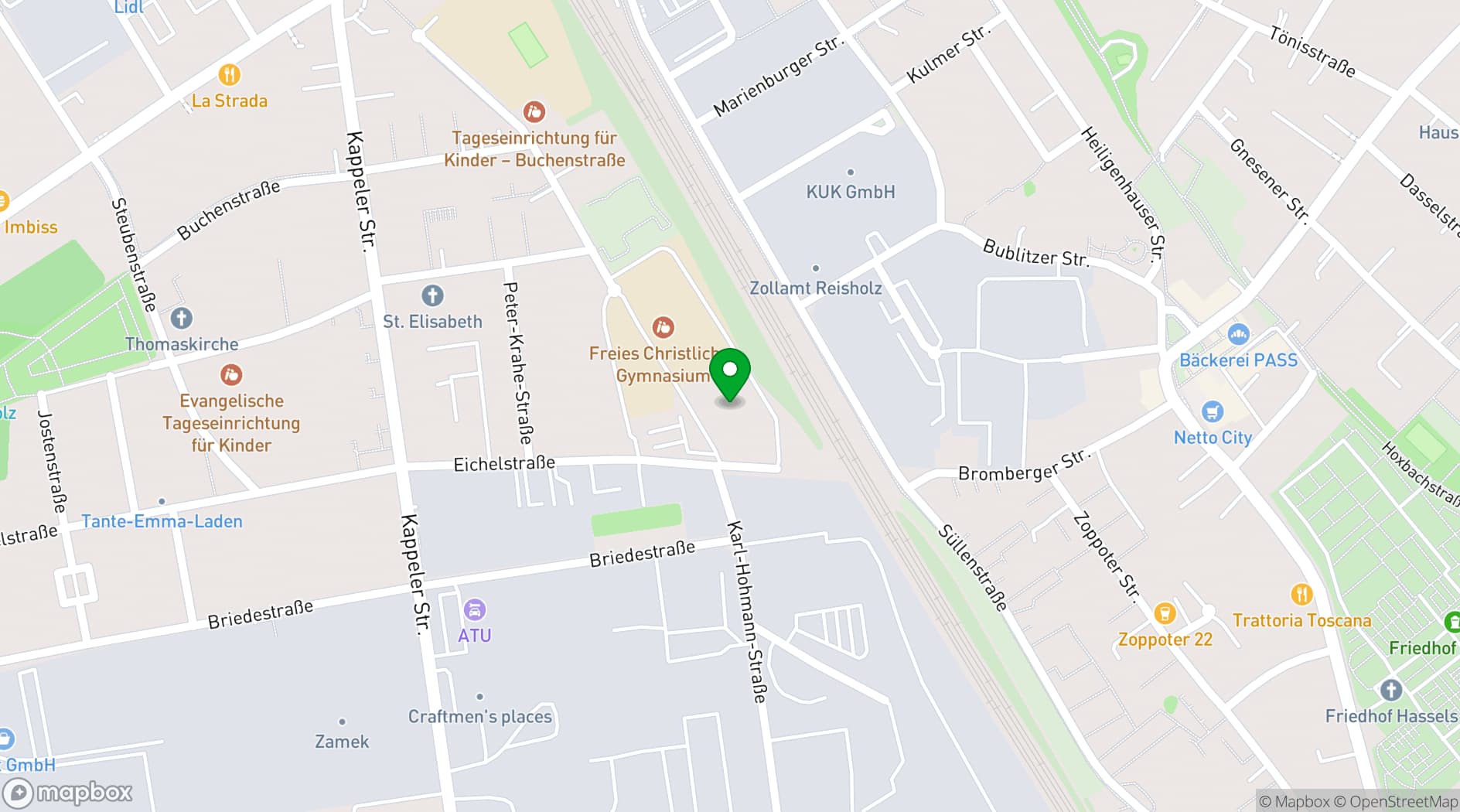 Map showing CASTELLO Düsseldorf