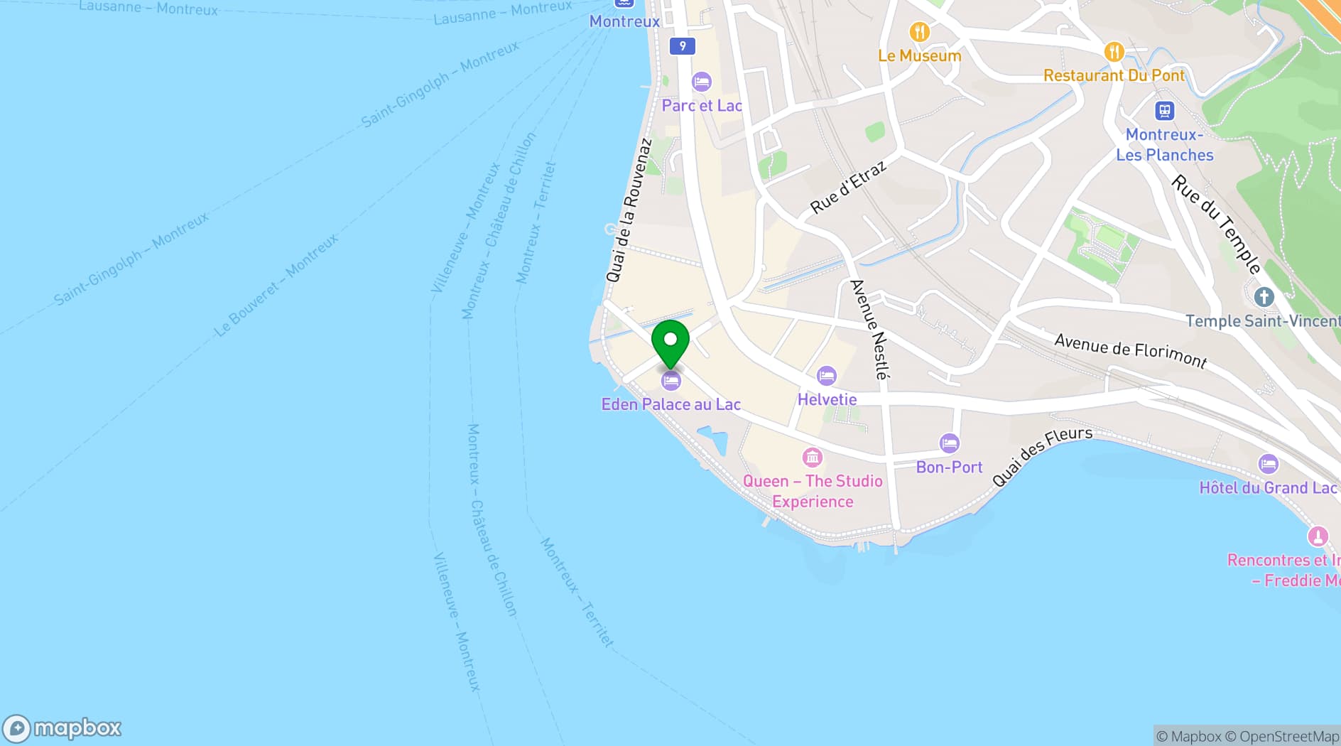 Map showing Eden Palace au Lac